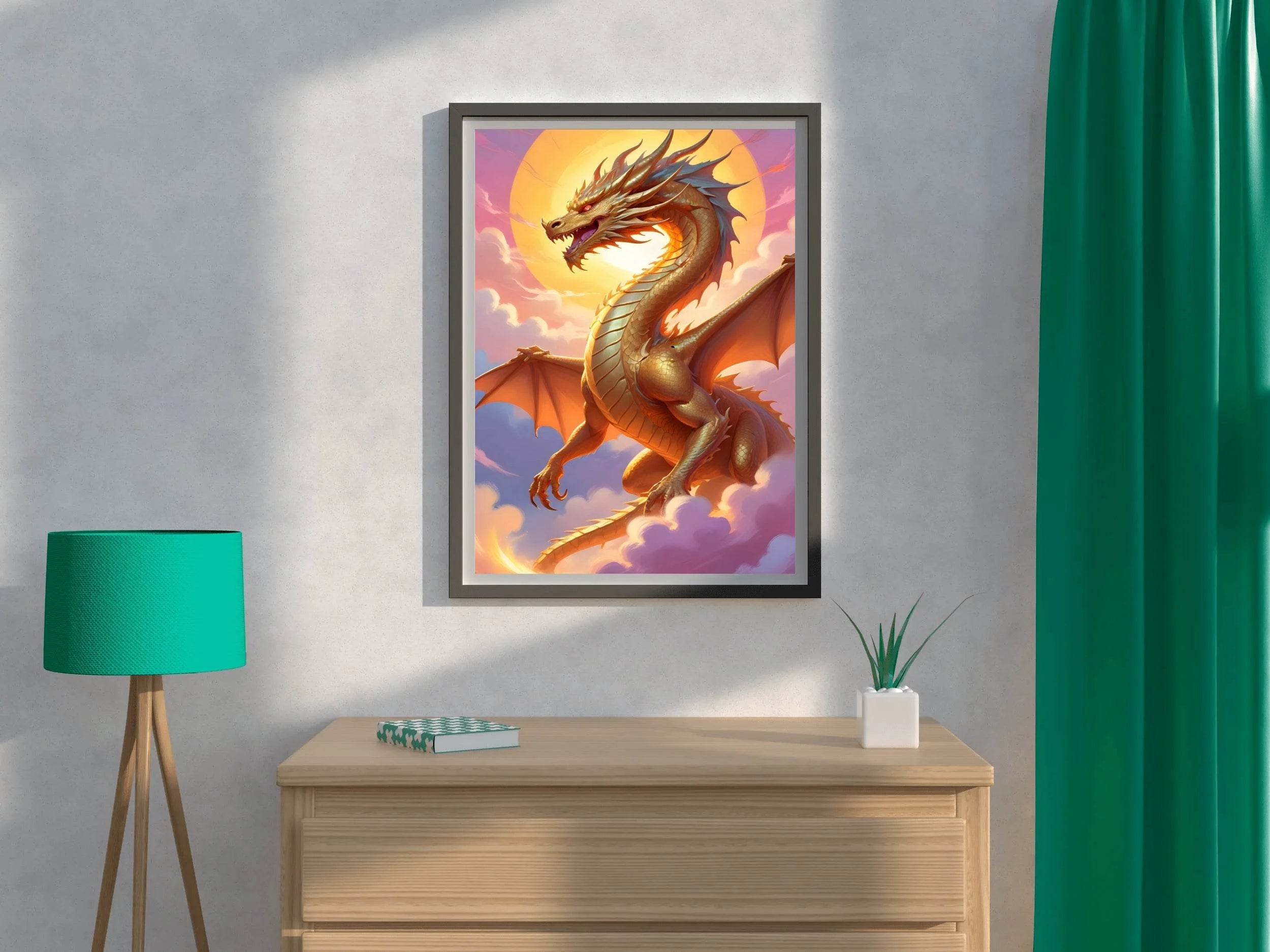 Golden Dragon Animal Wall Art - beink online art store
