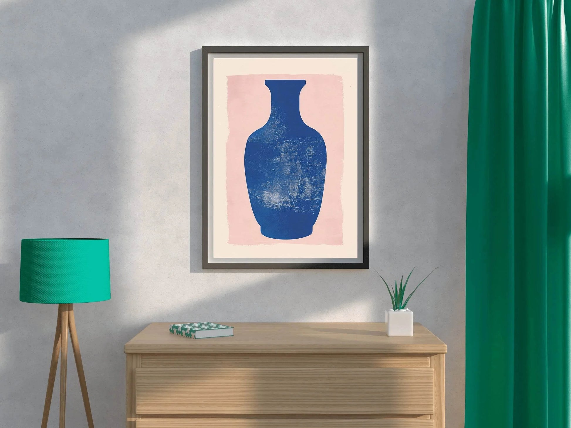 Cobalt Blue Vase Wall Art - beink online art store