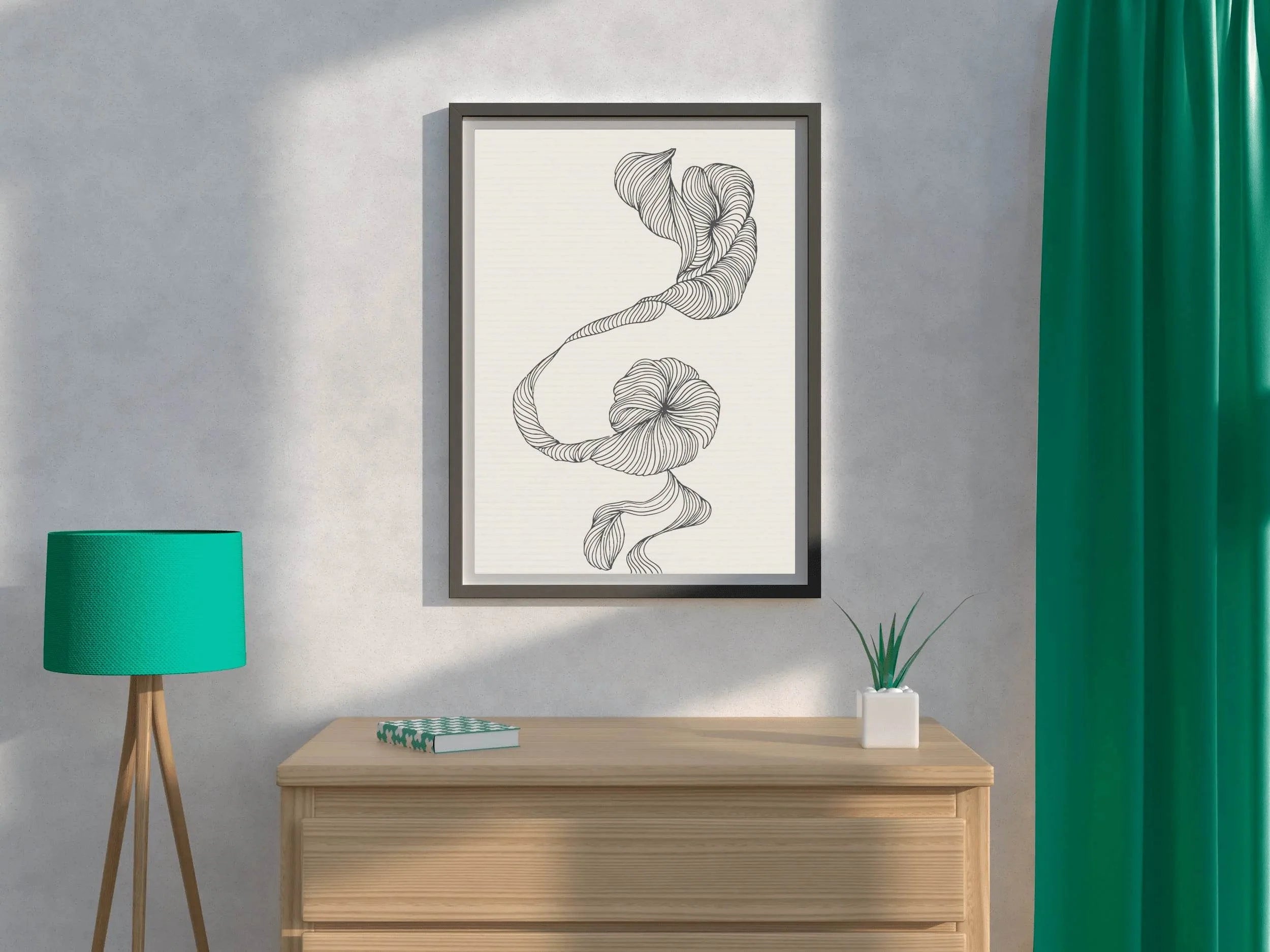 Minimal Seaweed Design Wall Art - beink online art store