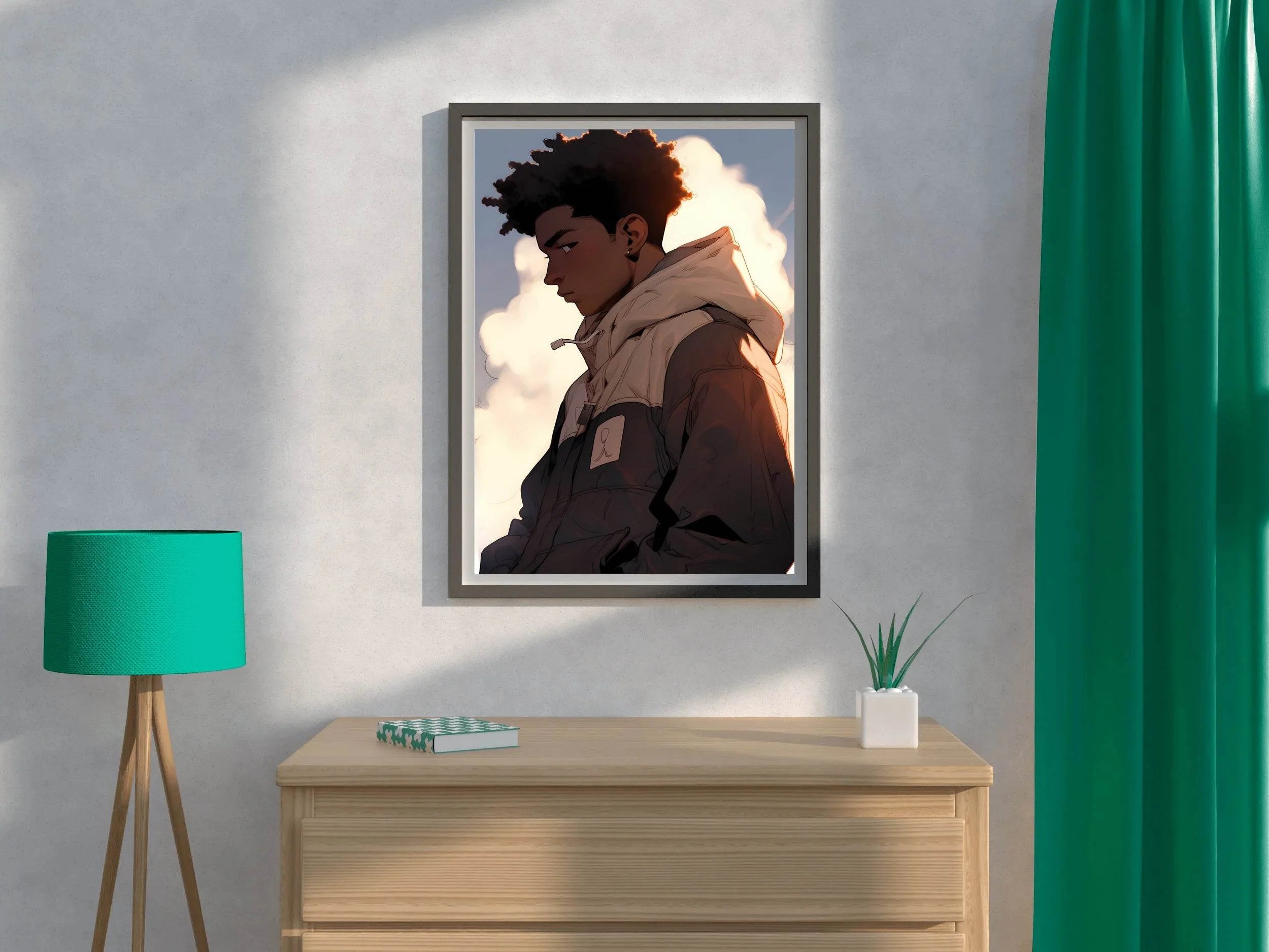 Anime Style Man Portrait Wall Art - beink online art store
