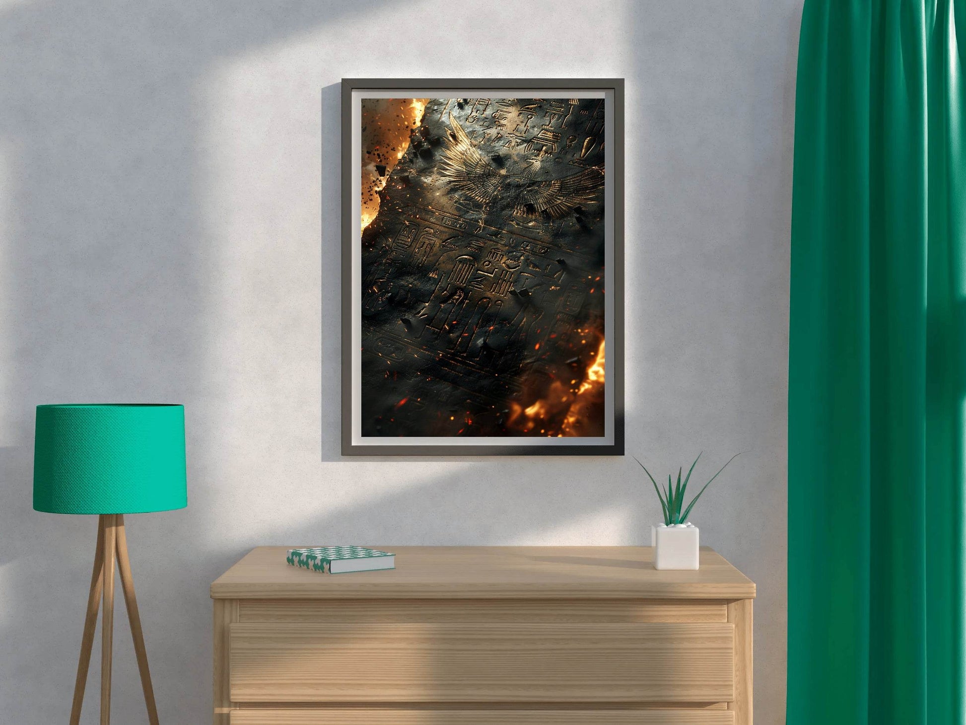 Ancient Tablet on Fire Wall Art - beink online art store