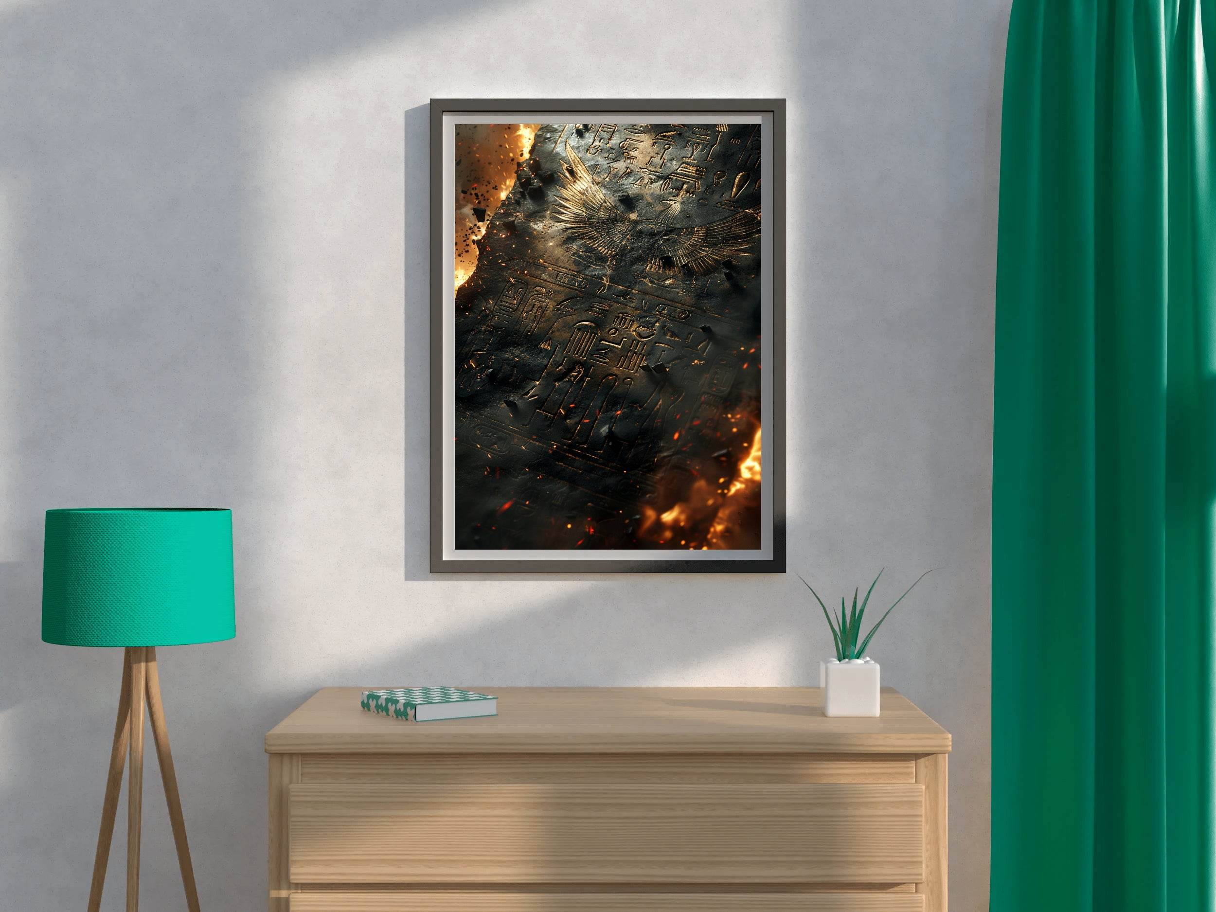 Ancient Tablet on Fire Wall Art - beink online art store