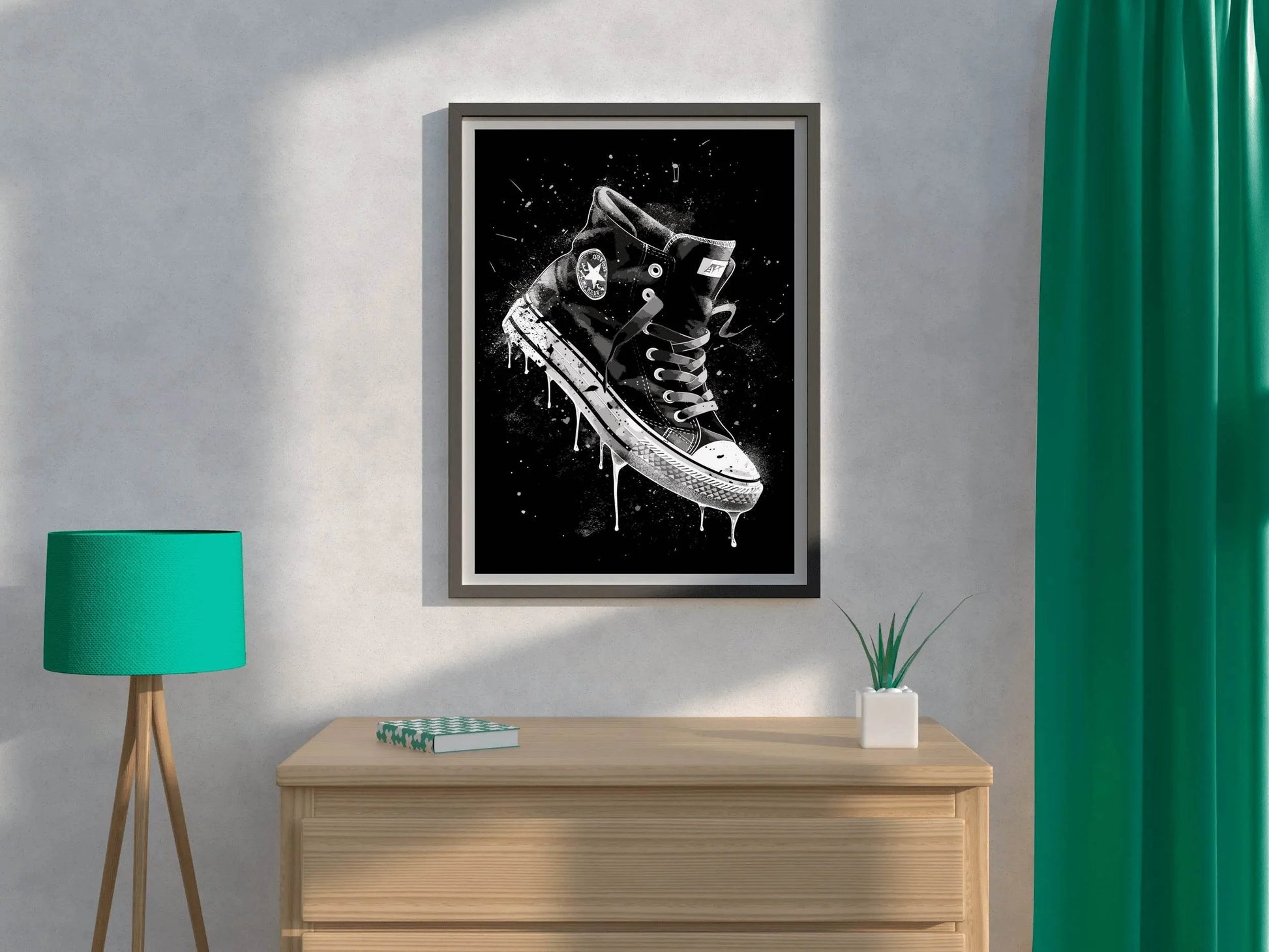 Shoes Black Ankle Boots Wall Art - beink online art store