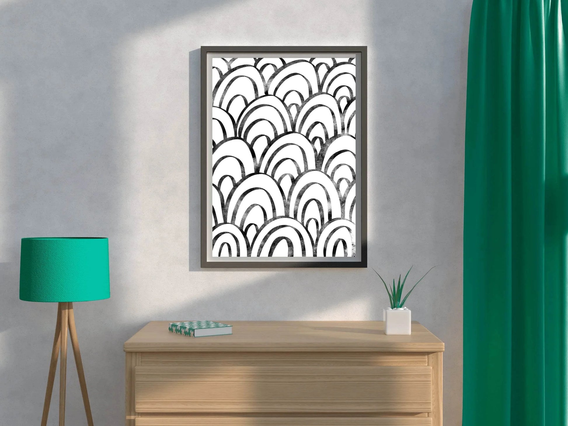 Fish Scales Seamless Pattern Wall Art - beink online art store