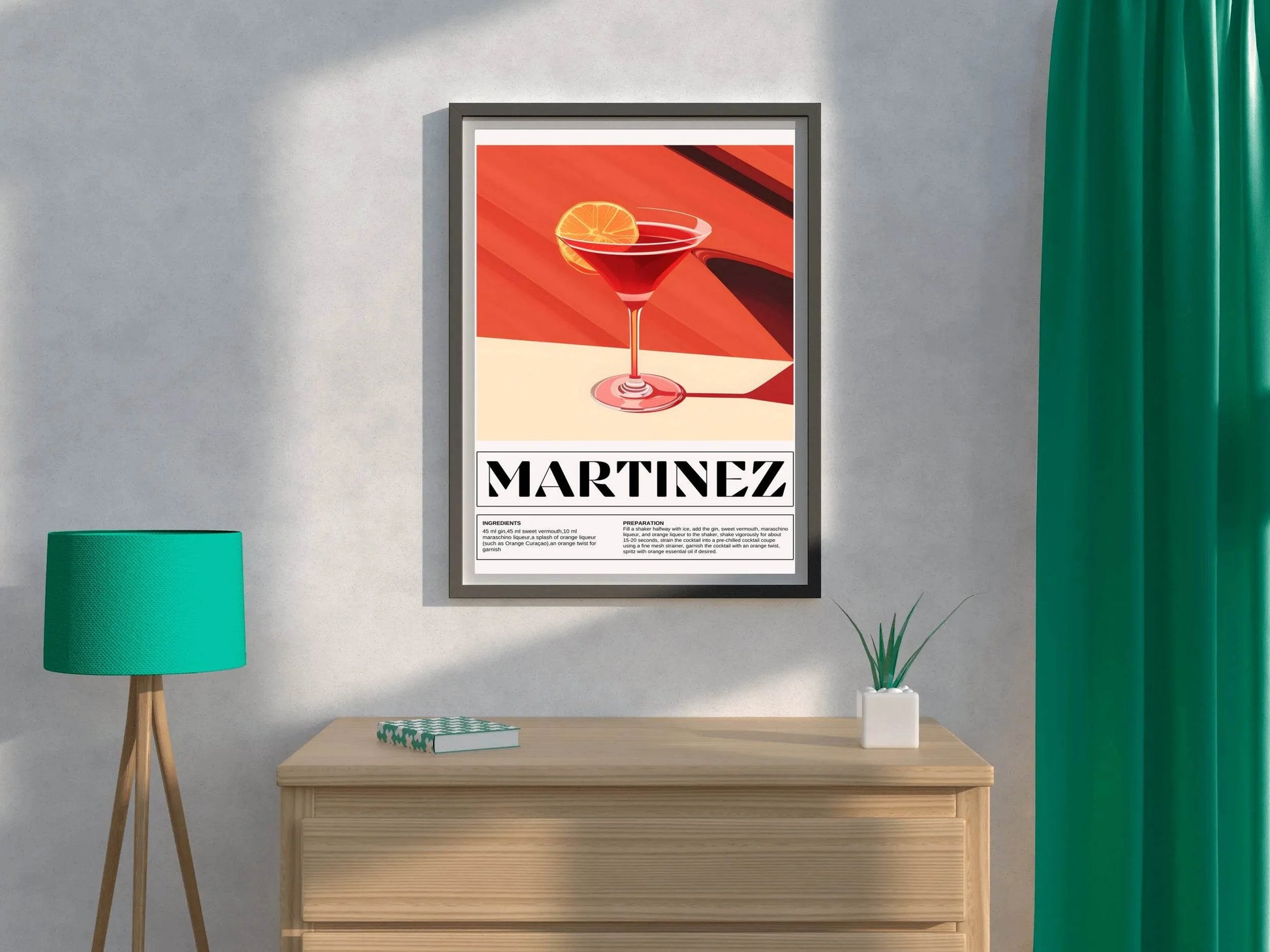 Red Martinez cocktail Wall Art - beink online art store
