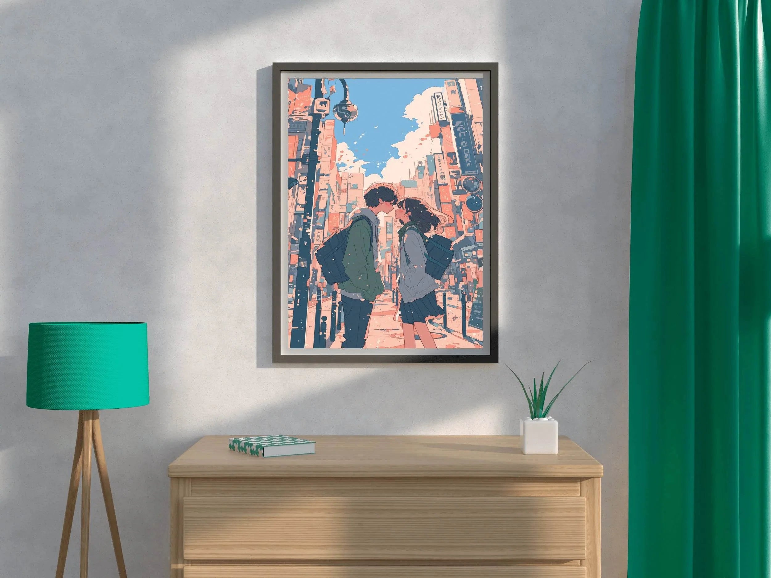 Couple Aesthetic Anime Wall Art - beink online art store