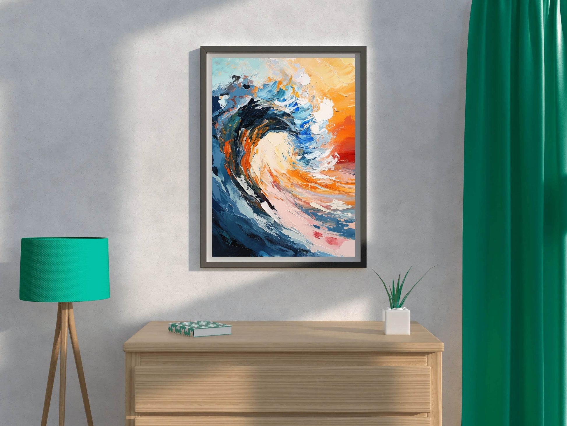 Watercolor Painting of Sea Waves Wall Art - beink online art store