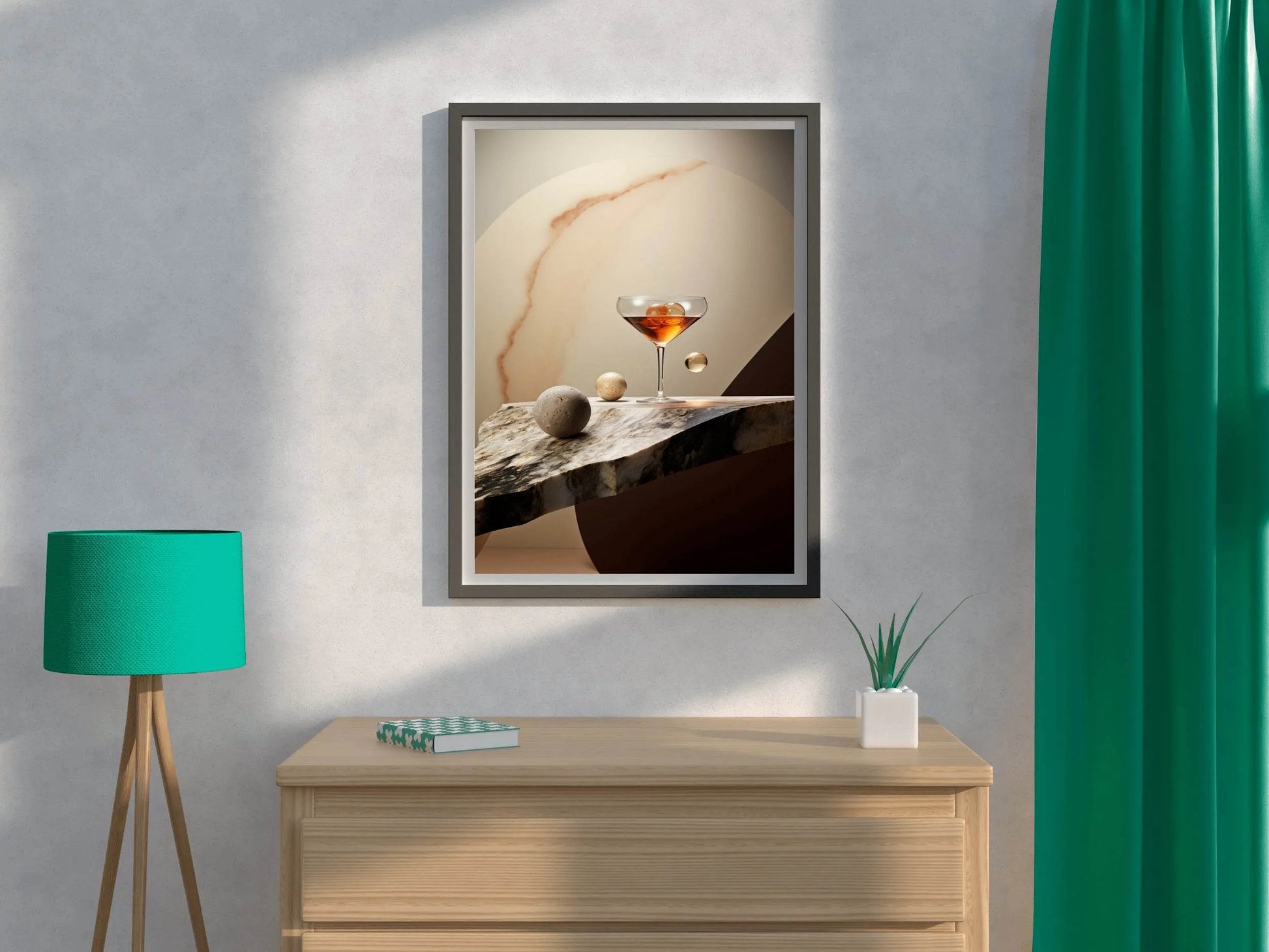 A Glass Of Drink On The Table Wall Art - beink online art store