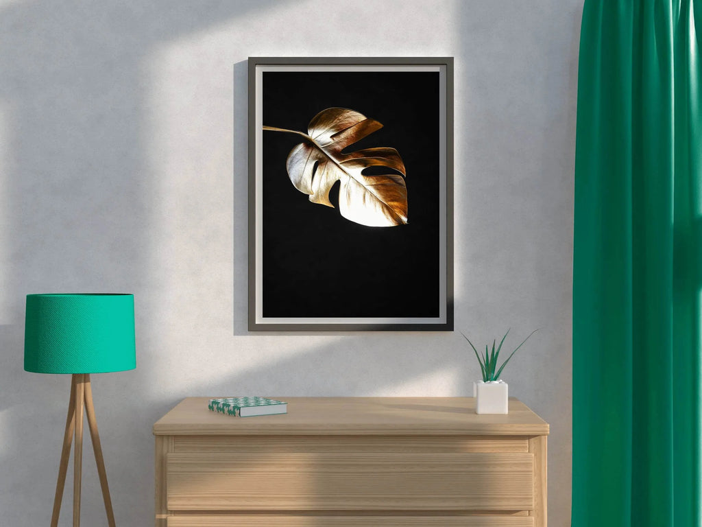 Golden Fig Leaf Wall Art - beink online art store