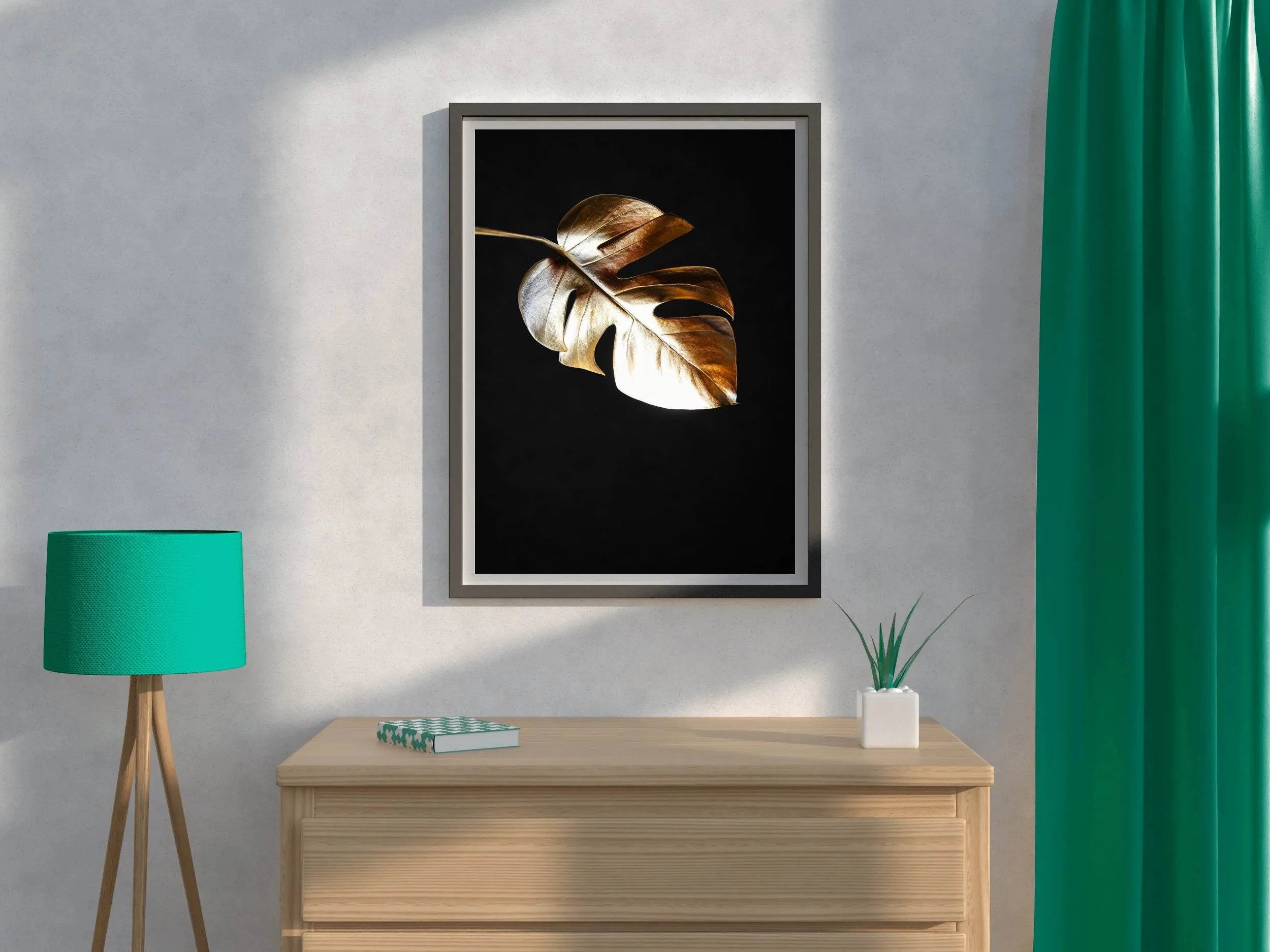 Golden Fig Leaf Wall Art - beink online art store