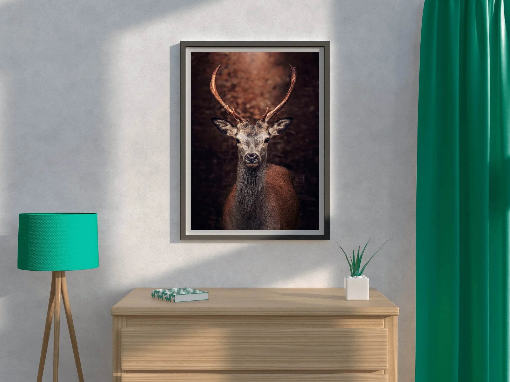 Red Deer Animal Wall Art - beink online art store