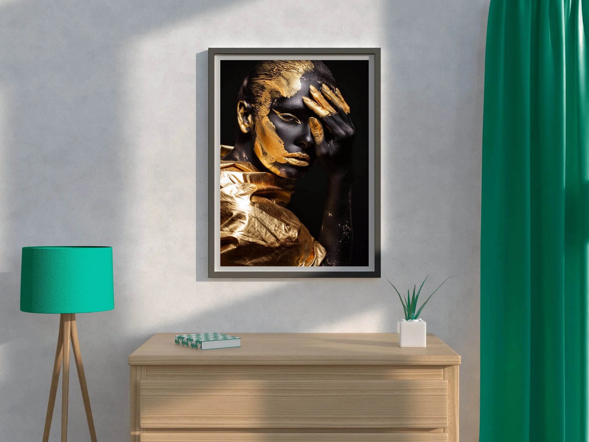African Woman Gold $ Black Wall Art - beink online art store