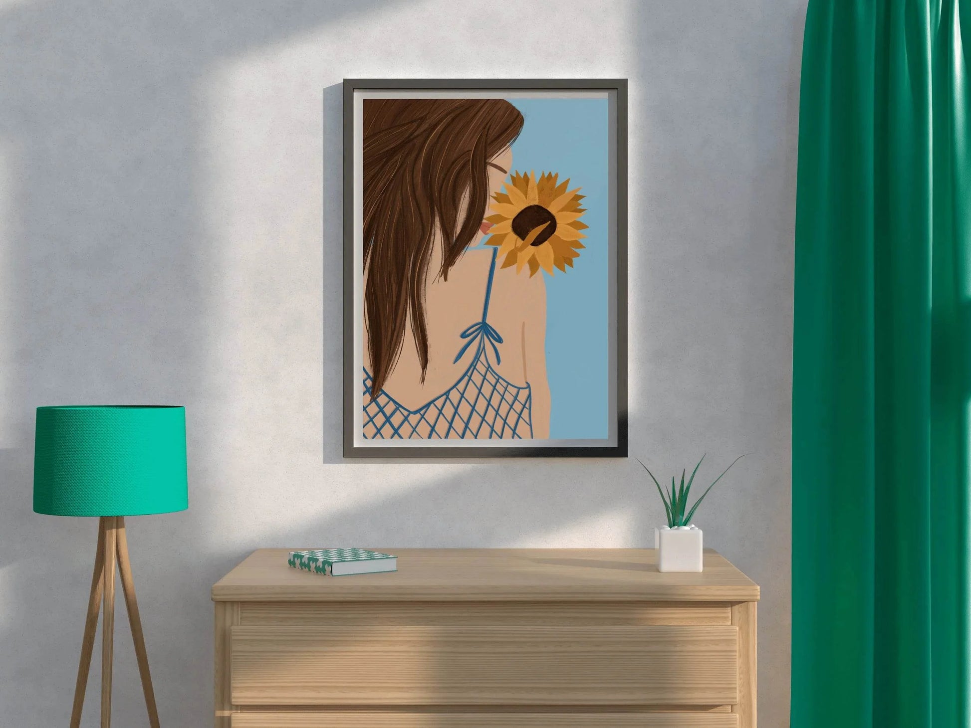 Girl With a Sunflower Wall Art - beink online art store