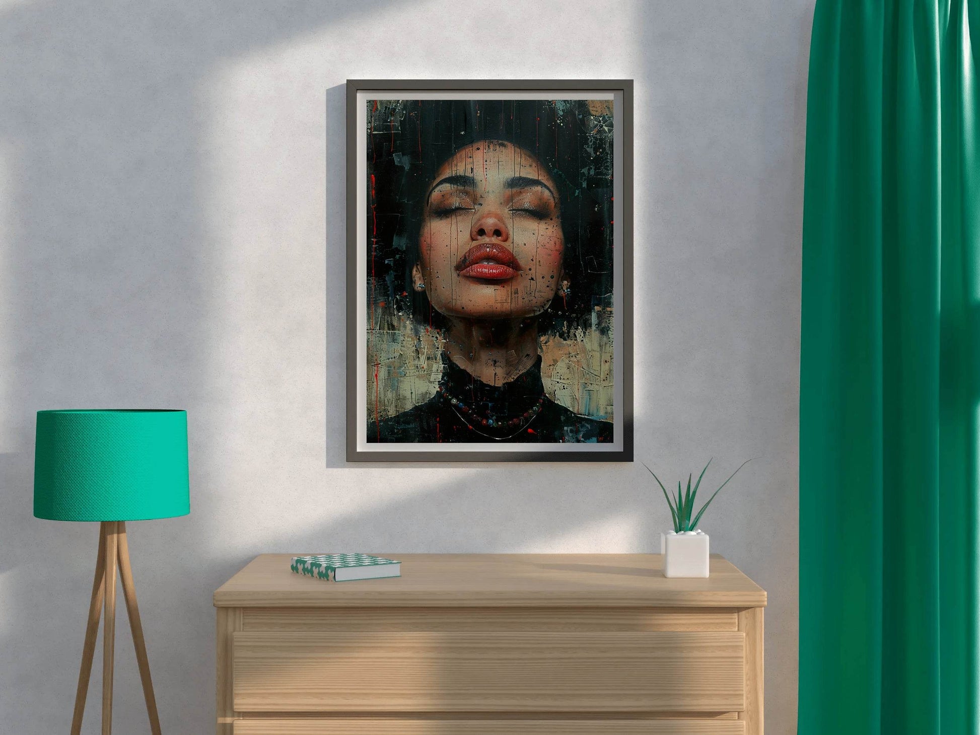 Woman With Closed Eyes Digital Art - beink online art store