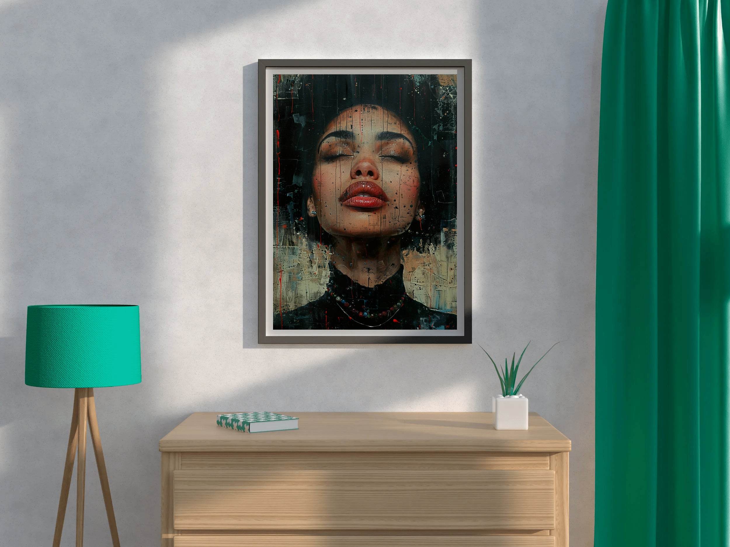 Woman With Closed Eyes Digital Art - beink online art store