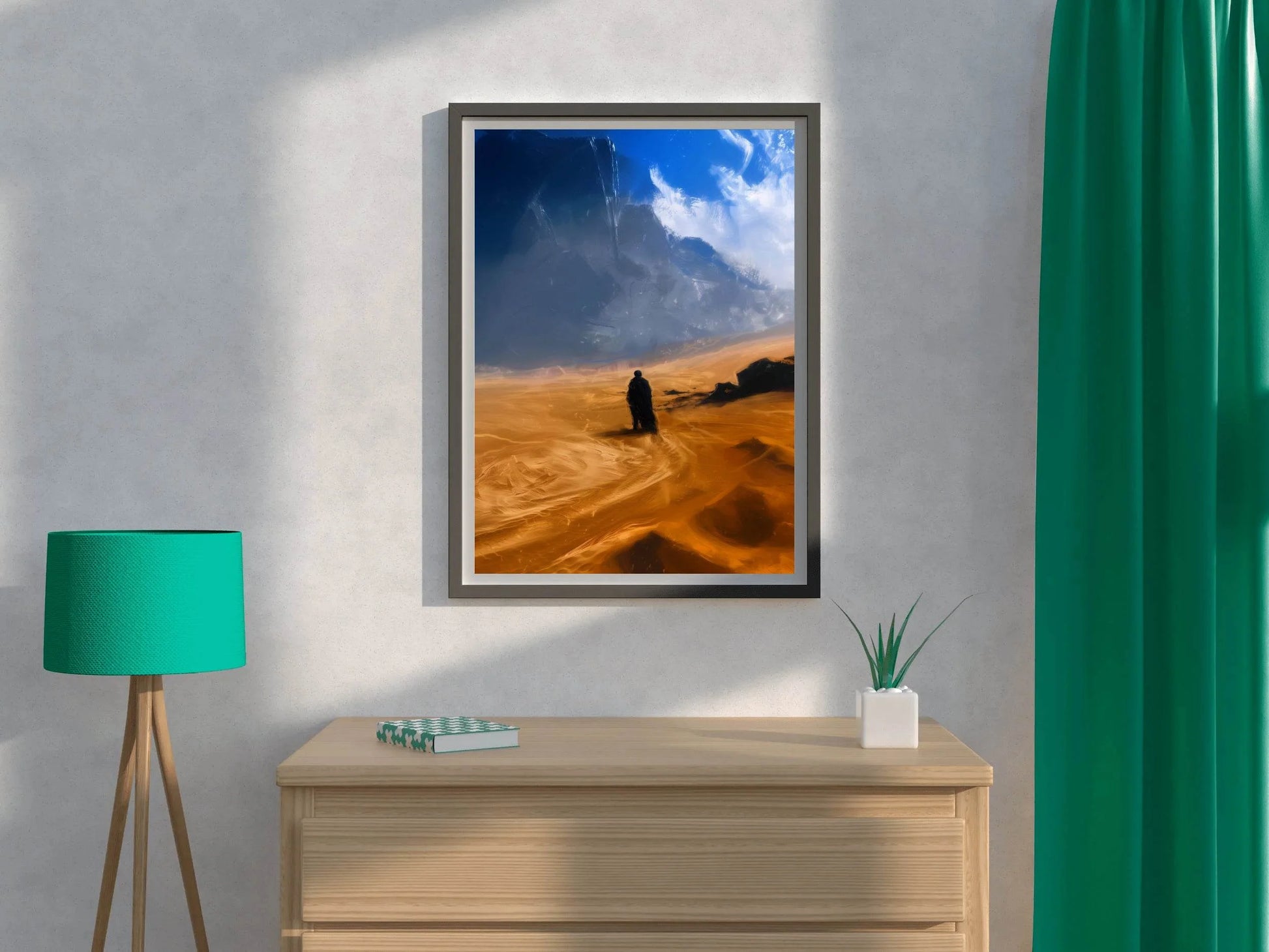 A Man in a Desert - Solitary Traveler Wall Art - beink online art store