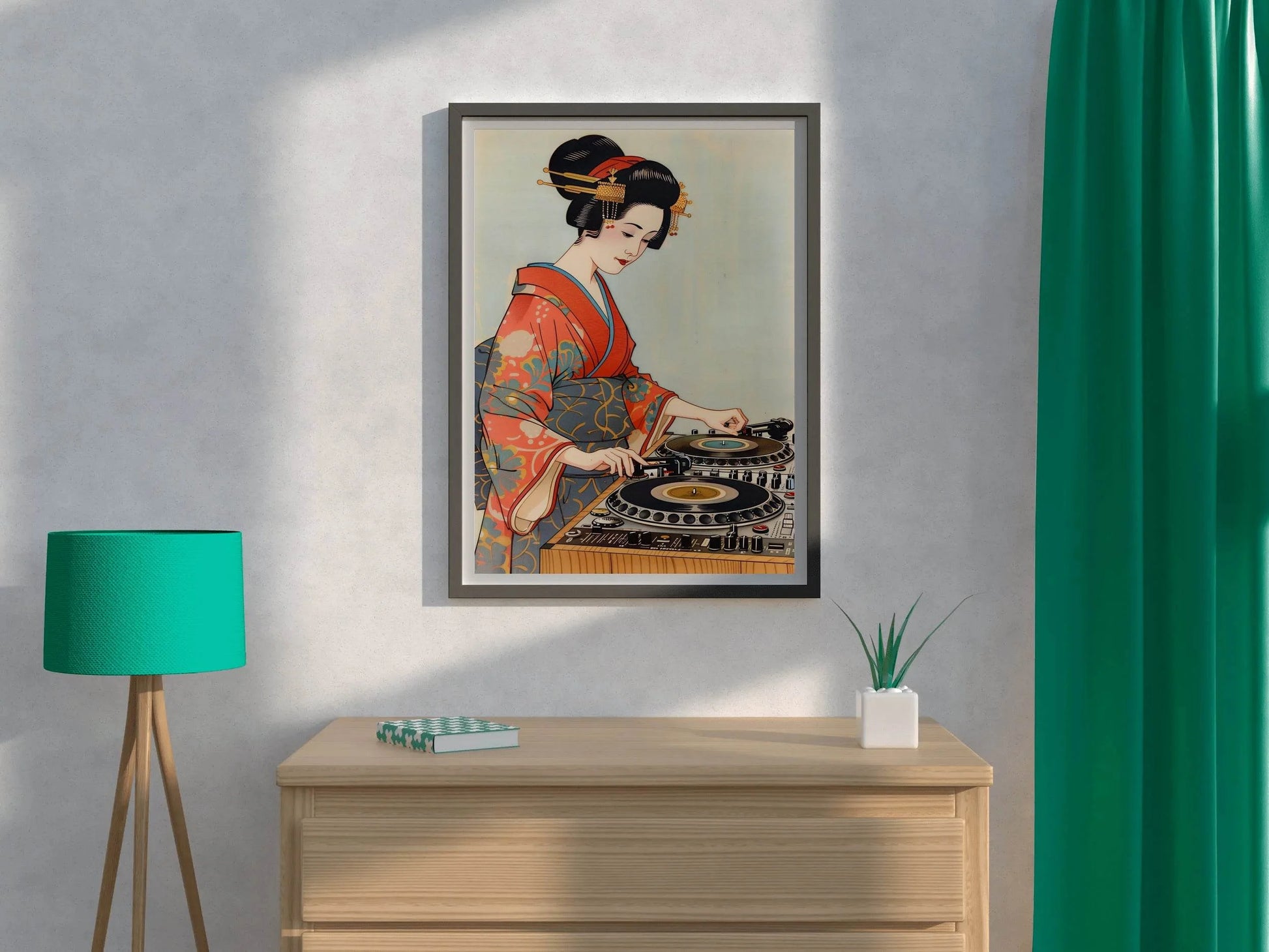 Japanese Dj Geisha Ramen Wall Art - beink online art store