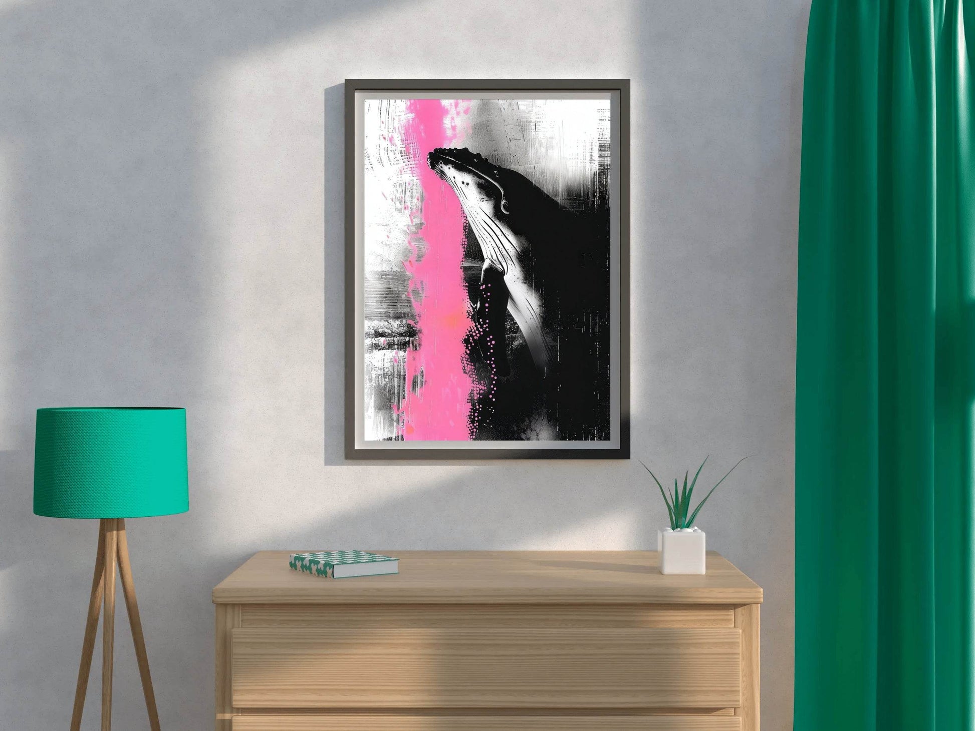 Blue Whale Painting Wall Art - beink online art store