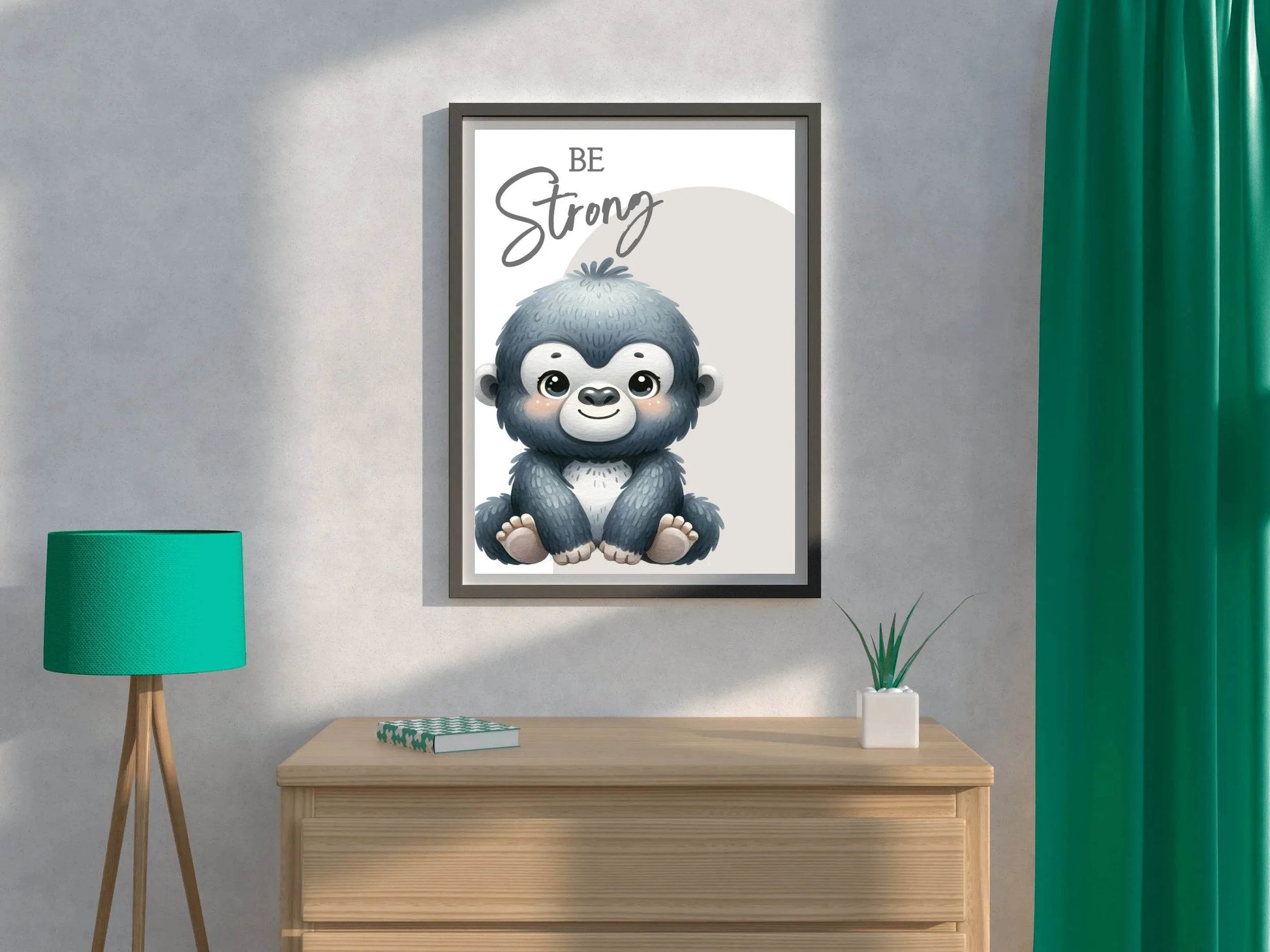 Watercolor Illustration of a Cute Baby Monkey - beink online art store