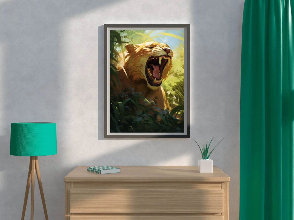 Digital Style Lion Animal Wall Art - beink online art store