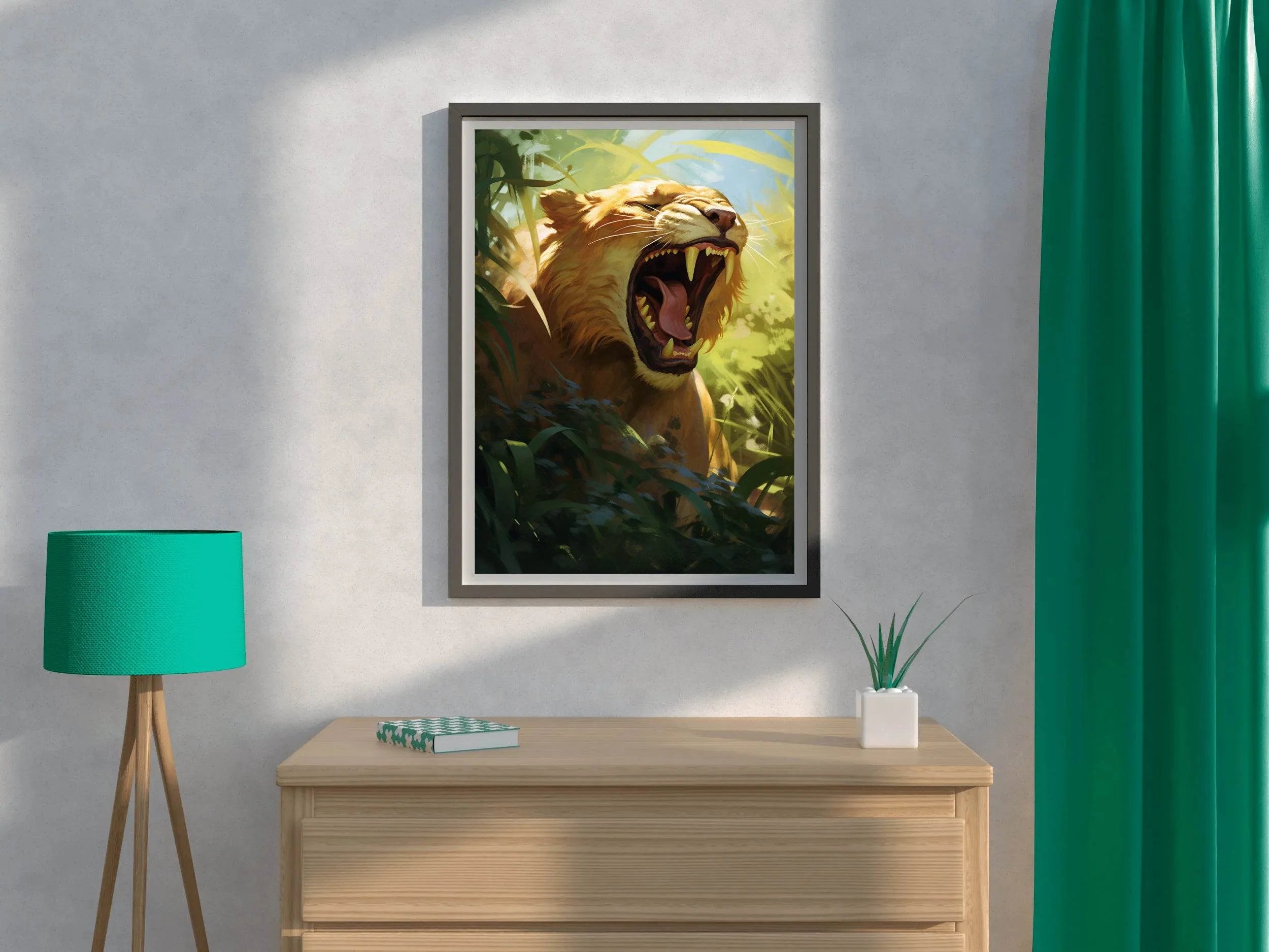 Digital Style Lion Animal Wall Art - beink online art store