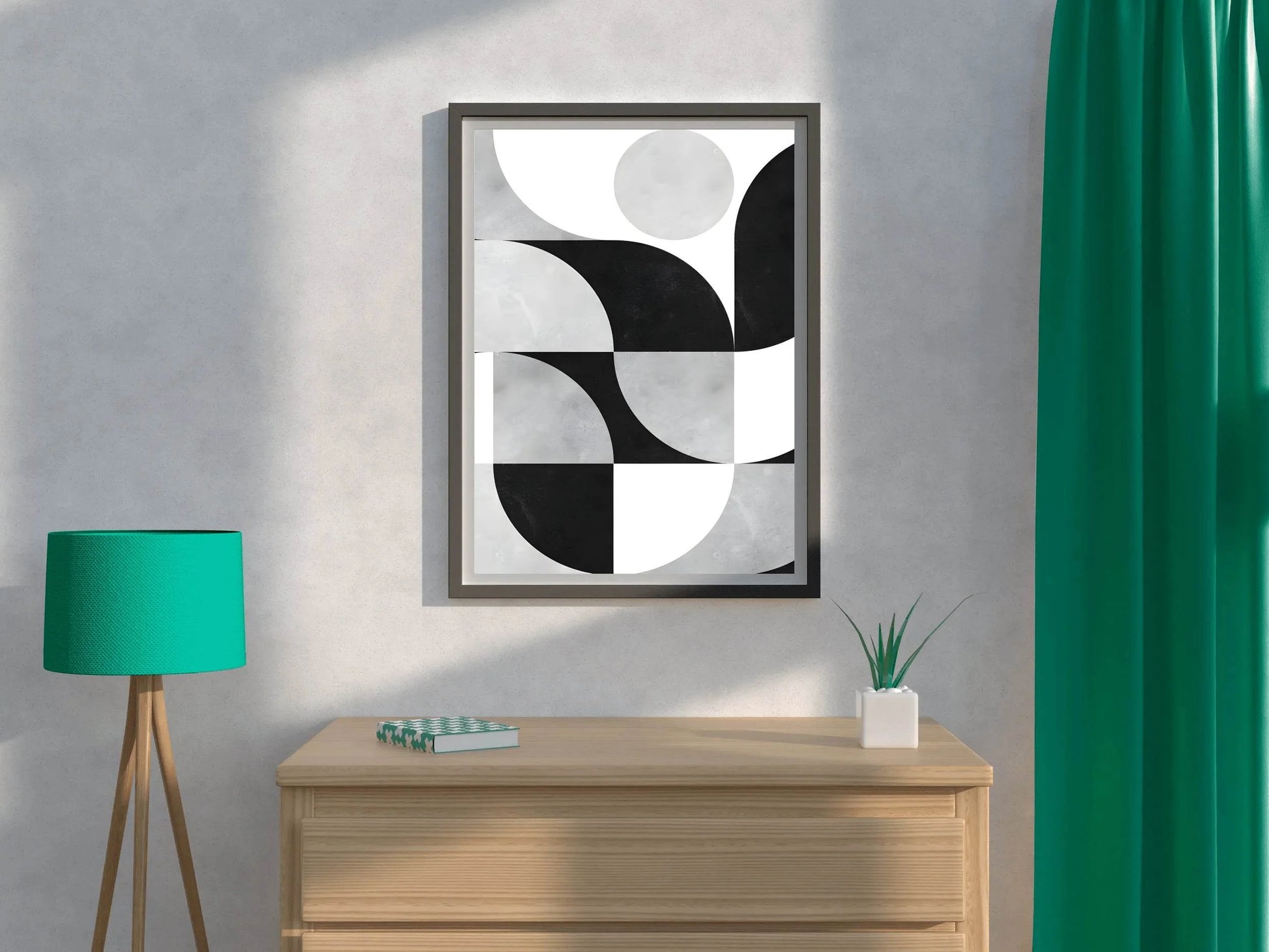 Black and White Geometric Shapes Wall Art - beink online art store