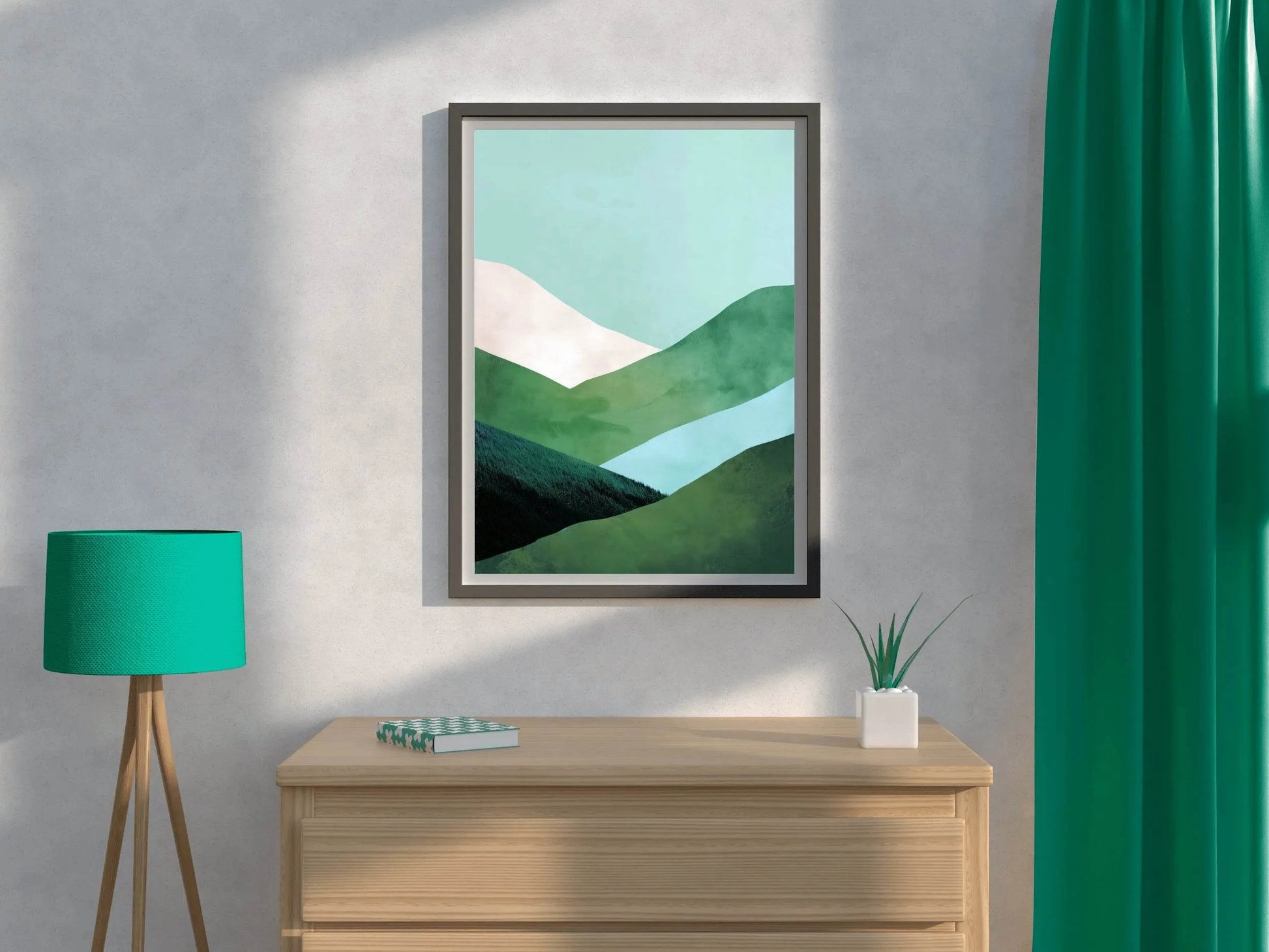 Painting Green Mountains Wall Art - beink online art store