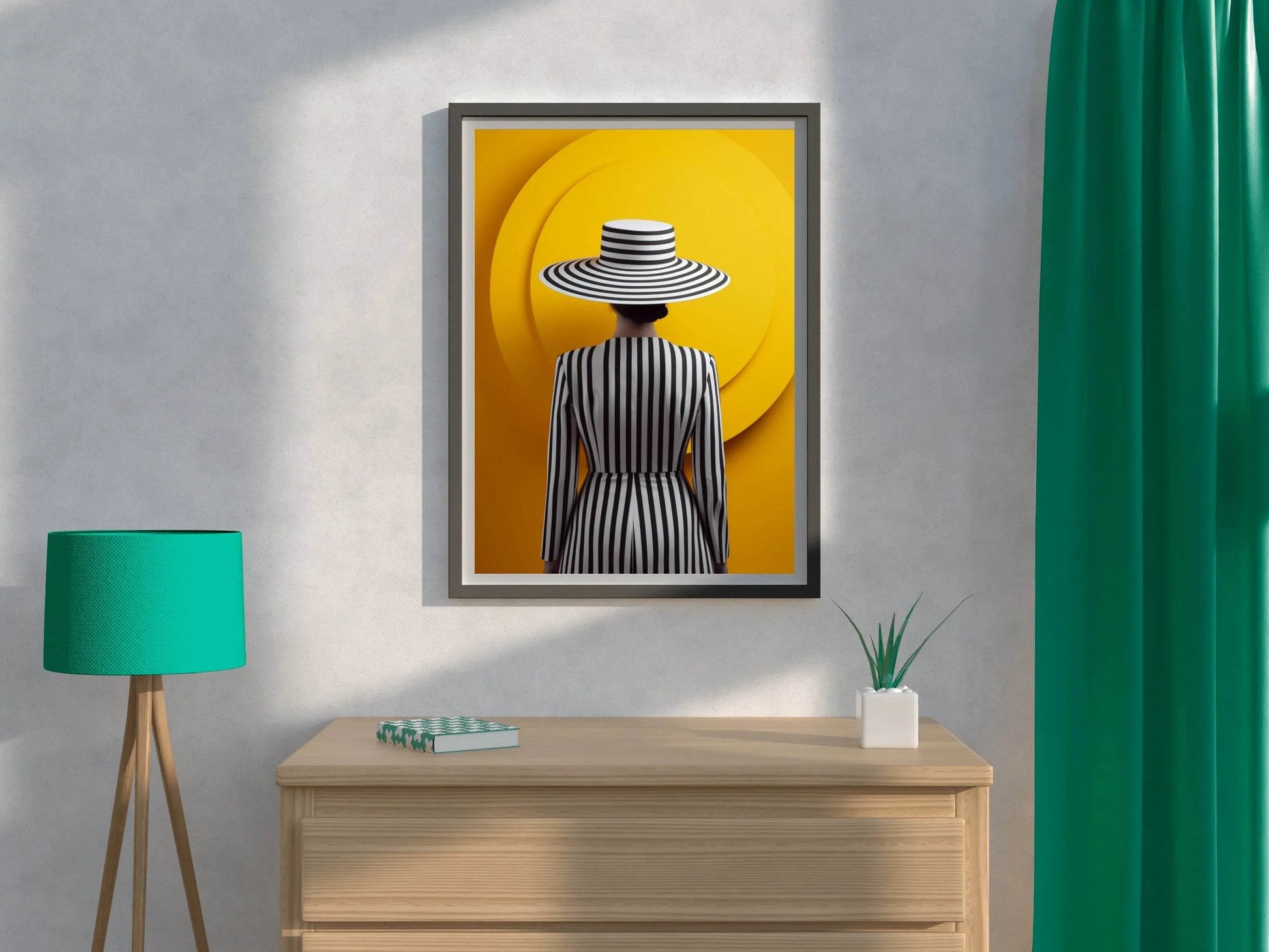 Female Hypnosis Model With Black And White Hat - beink online art store