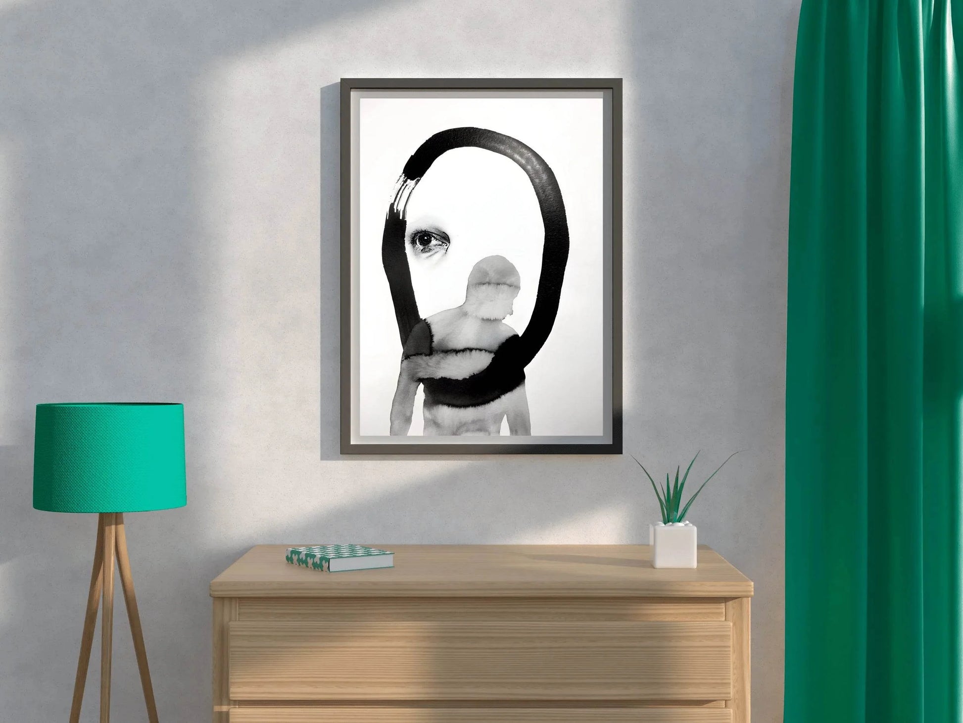 Ink and Watercolor Partial Figure Wall Art - beink online art store