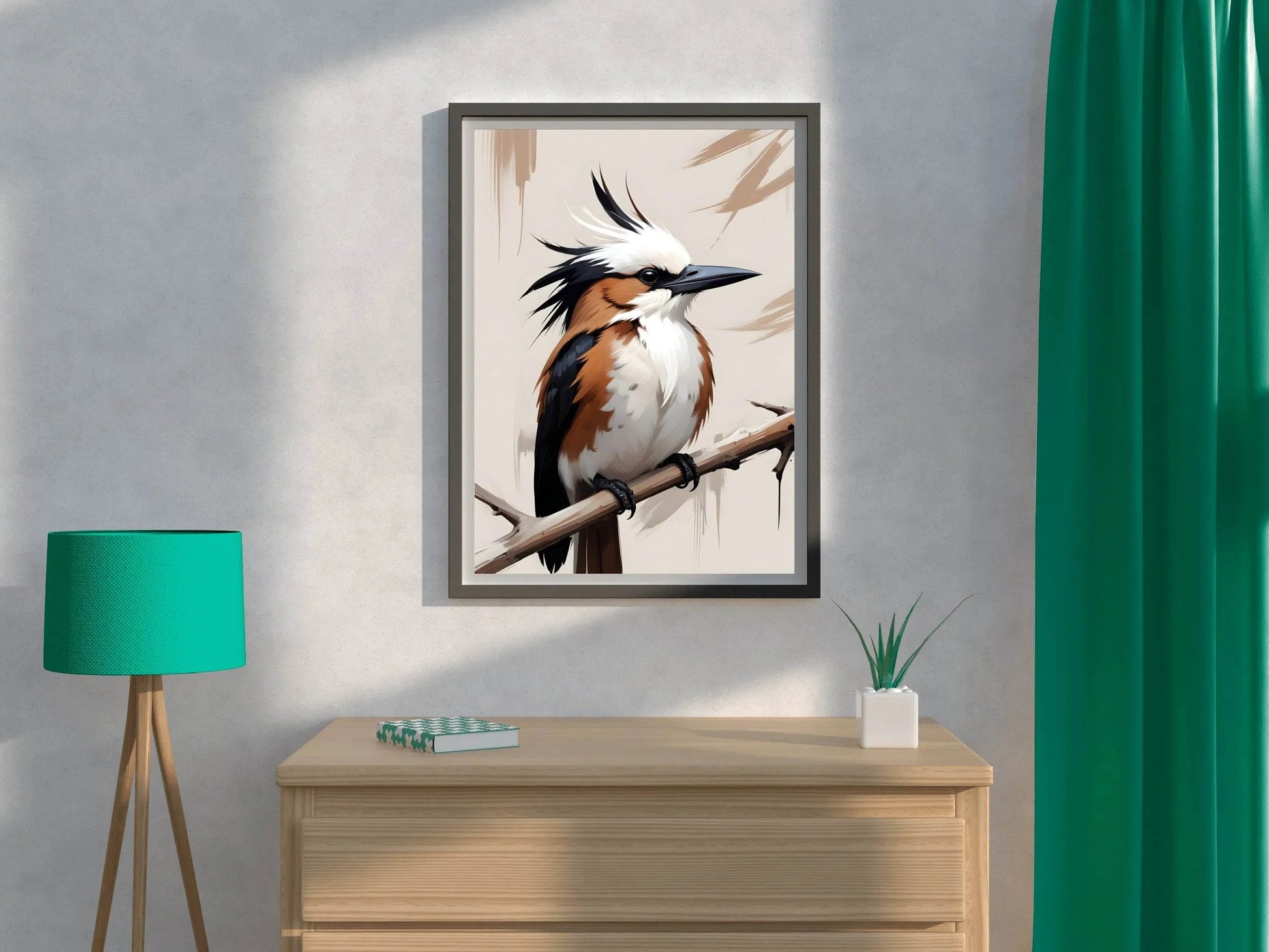 Watercolor Kingfisher Bird Wall Art - beink online art store