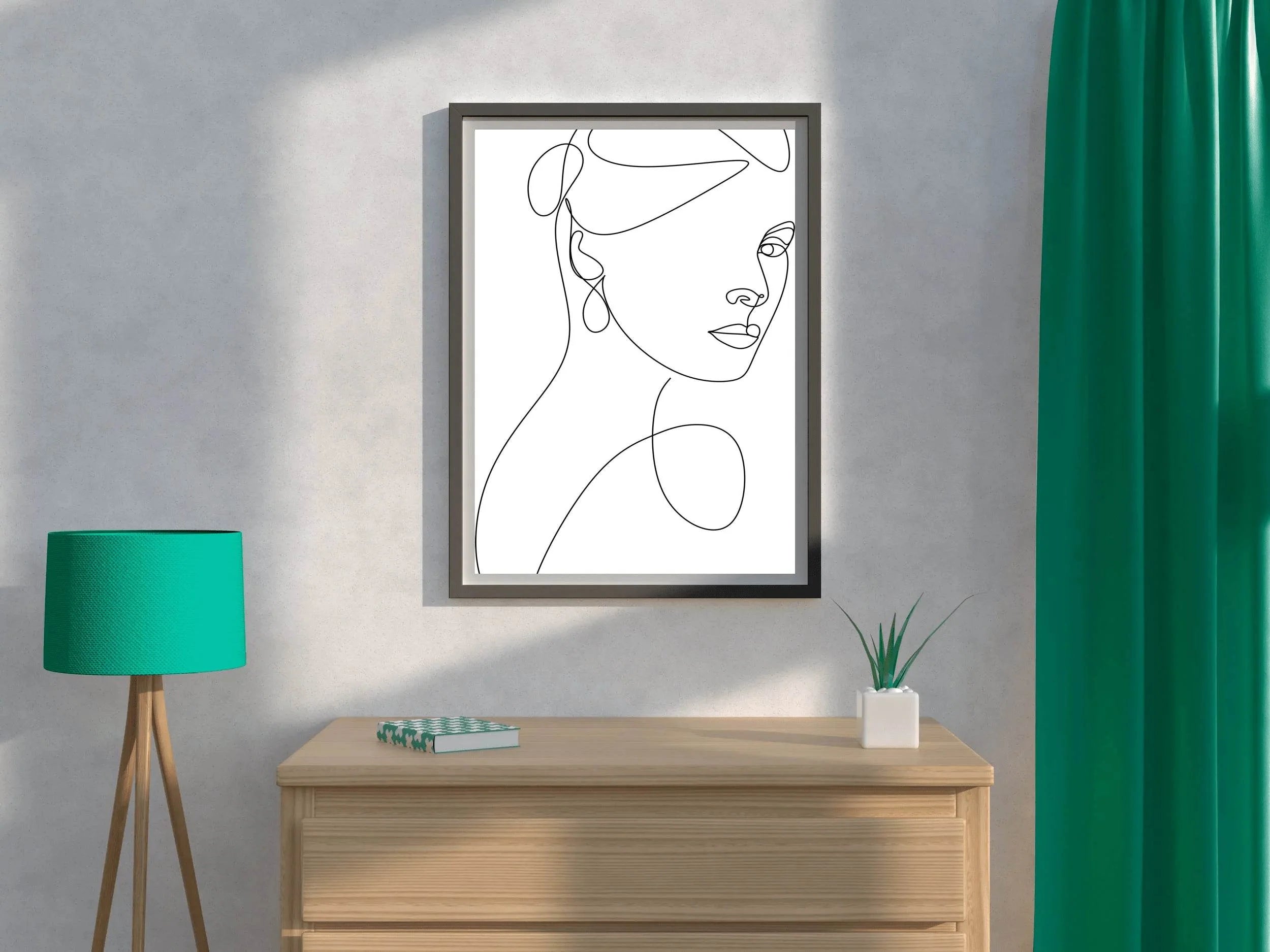 Half Face of Beautiful Woman Wall Art - beink online art store