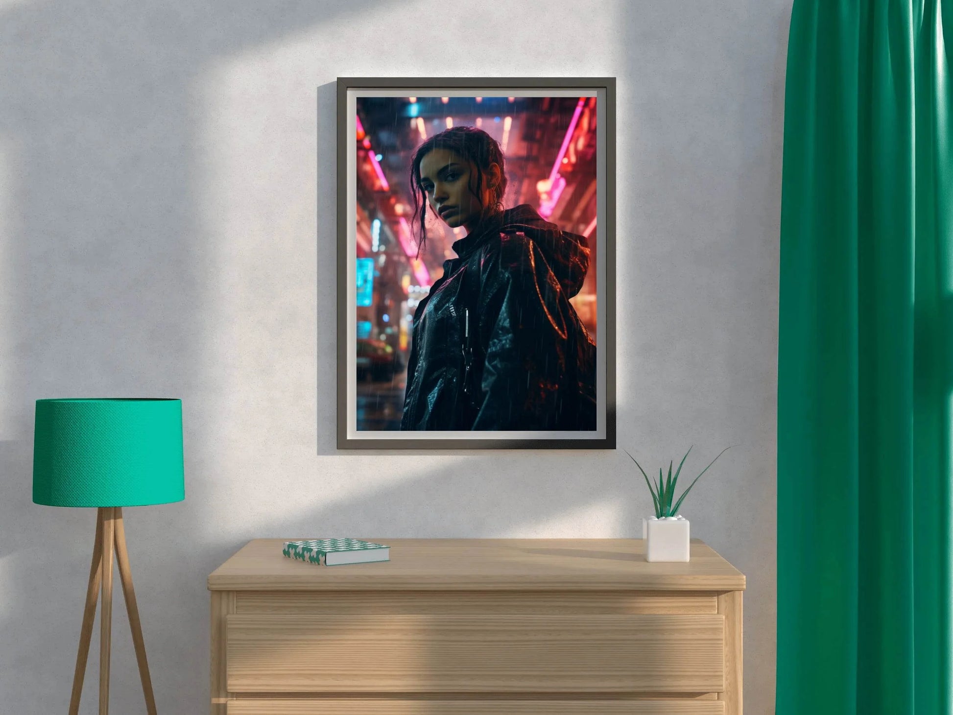 Cyberpunk Female Warrior Wall Art - beink online art store