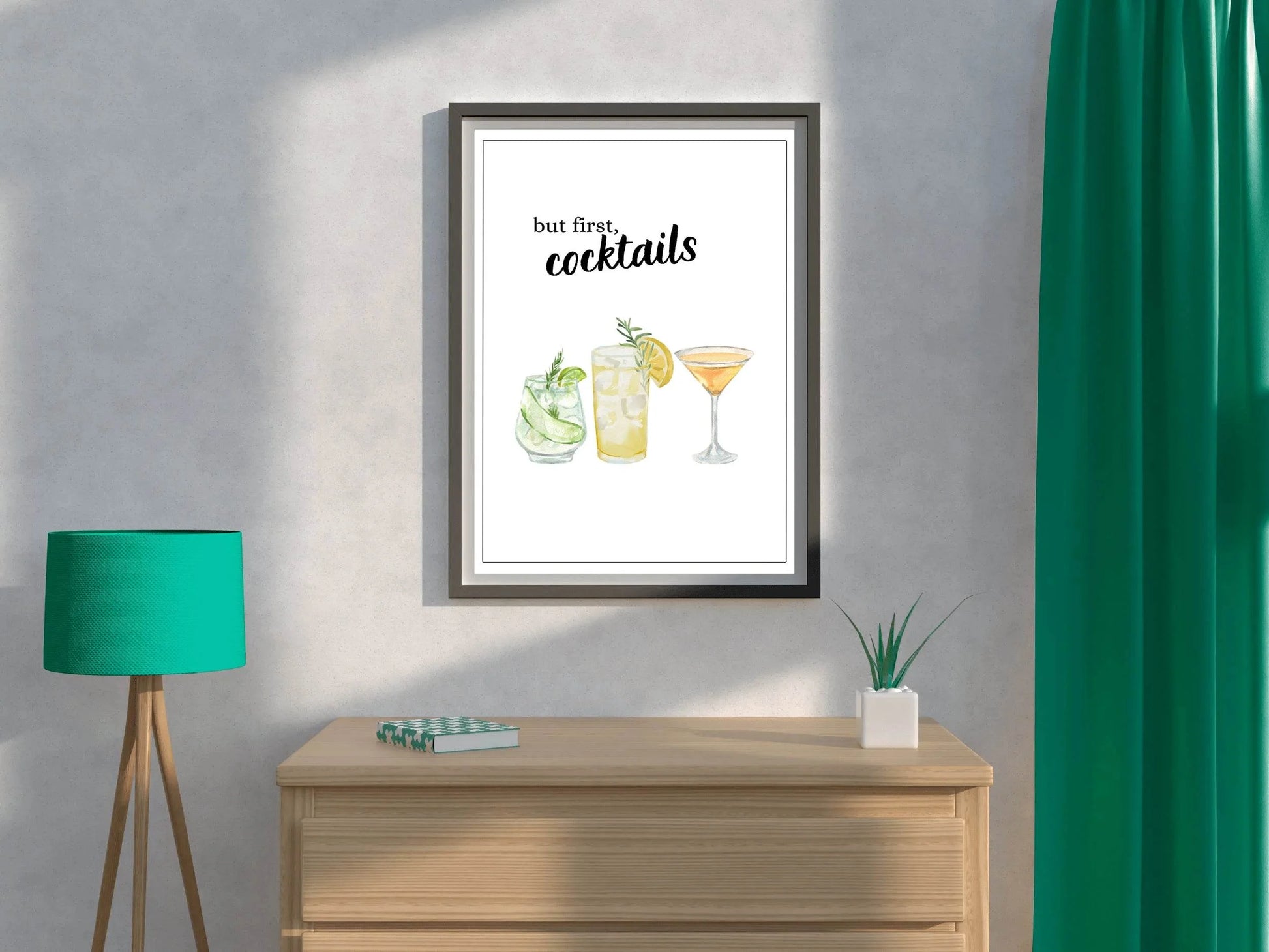 But First Cocktails Wall Art - beink online art store