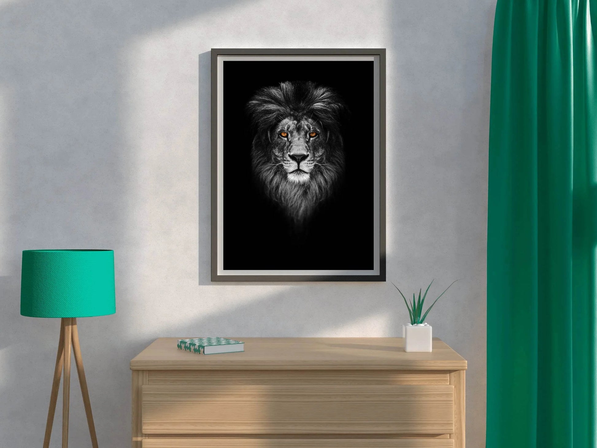 Dark Face of Barbary Lion Wall Art - beink online art store