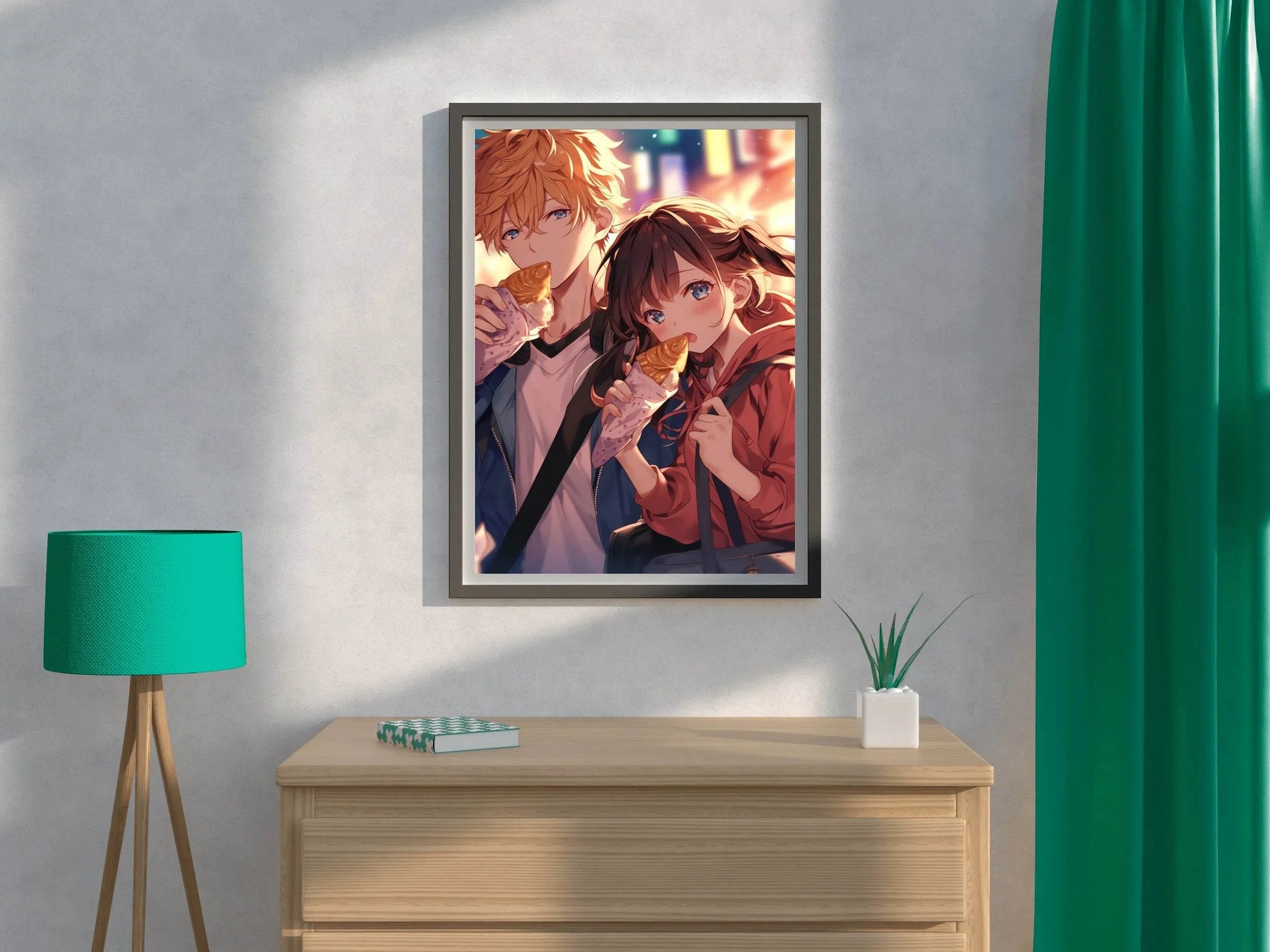 Anime style Boy and Girl couple Wall Art - beink online art store
