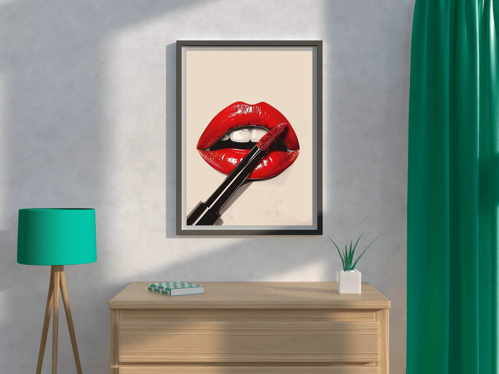Red Lipstick On The Lips Wall Art - beink online art store