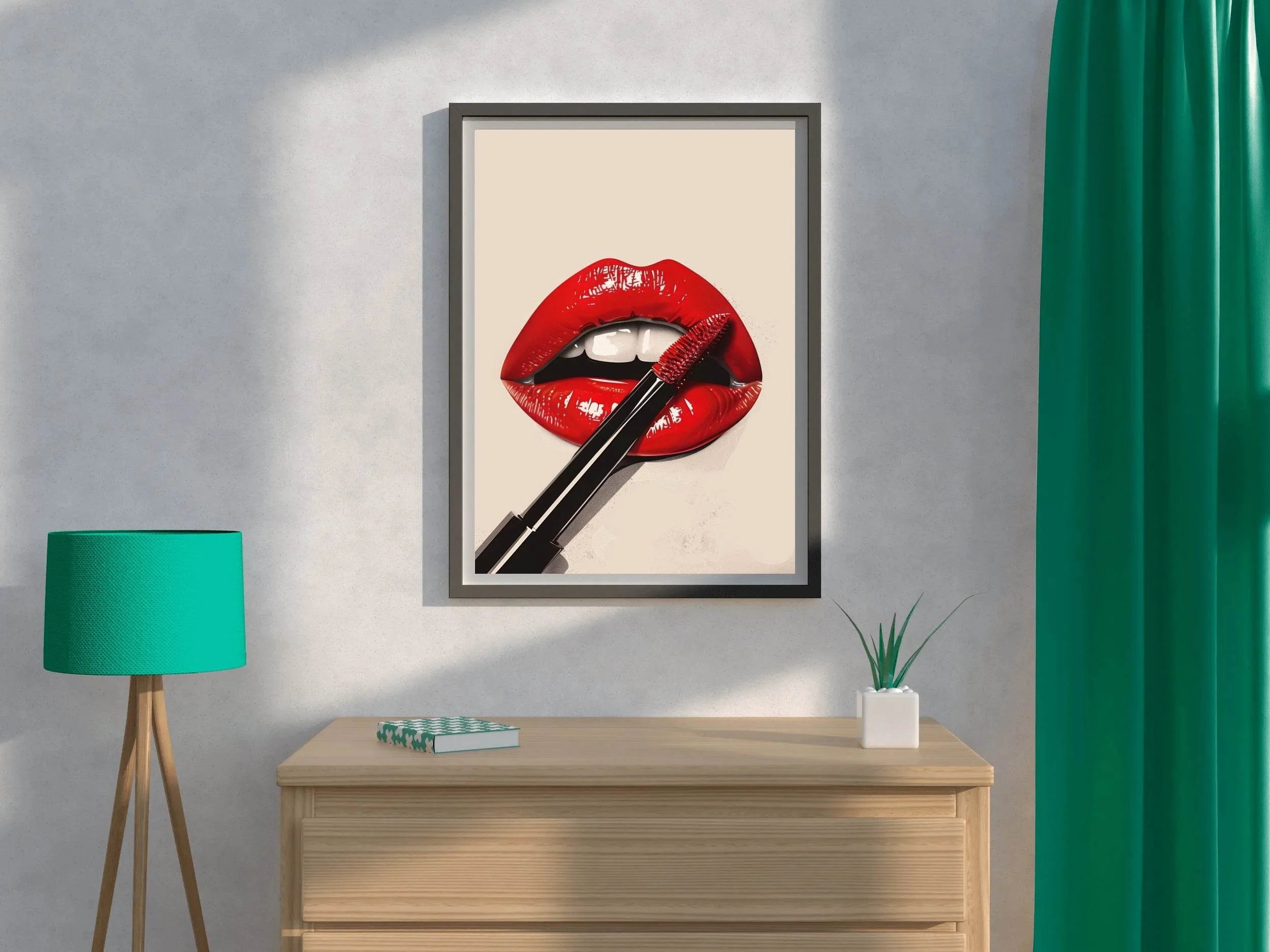 Red Lipstick On The Lips Wall Art - beink online art store