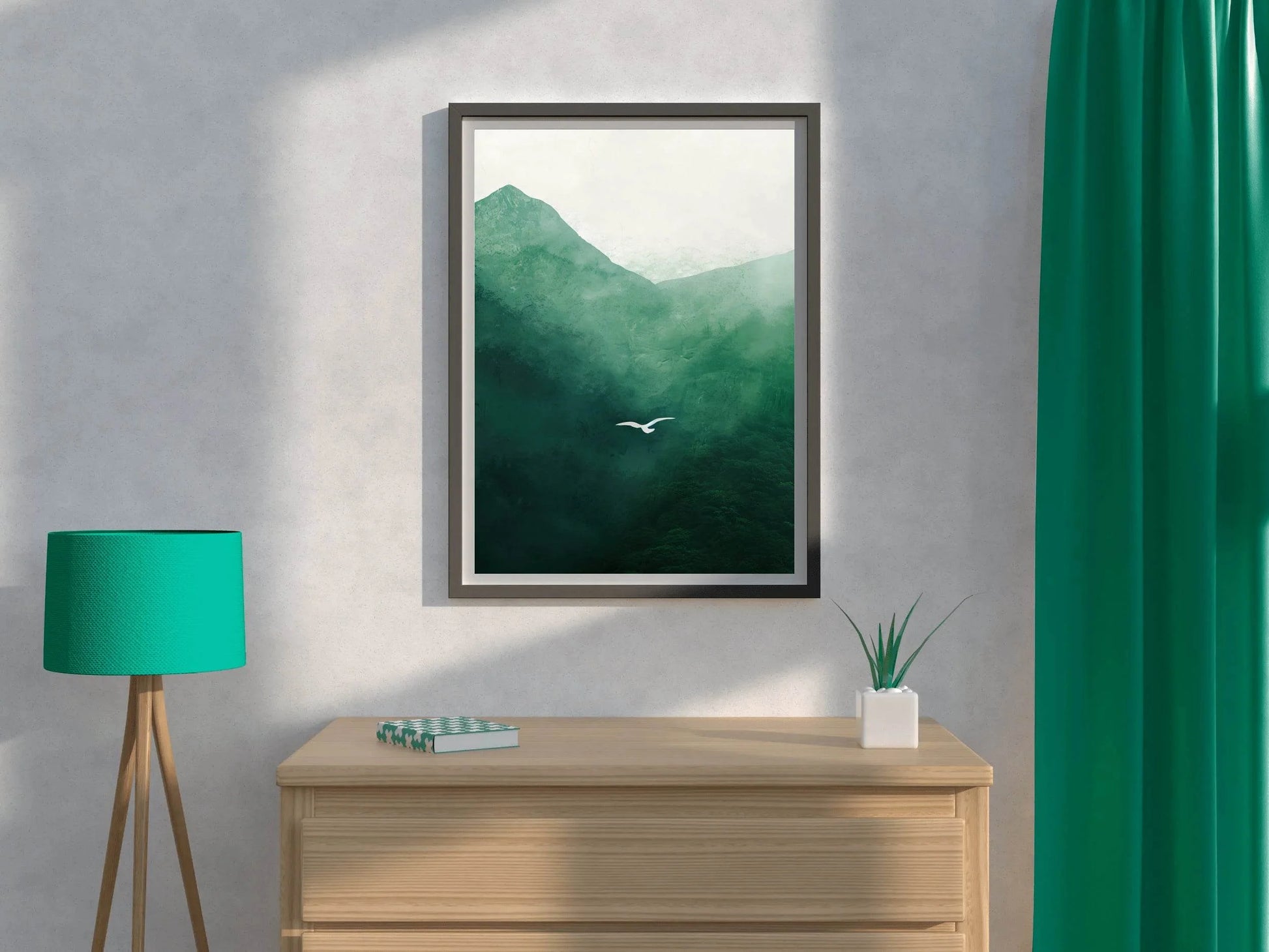 Green Mountain Painting Wall Art - beink online art store