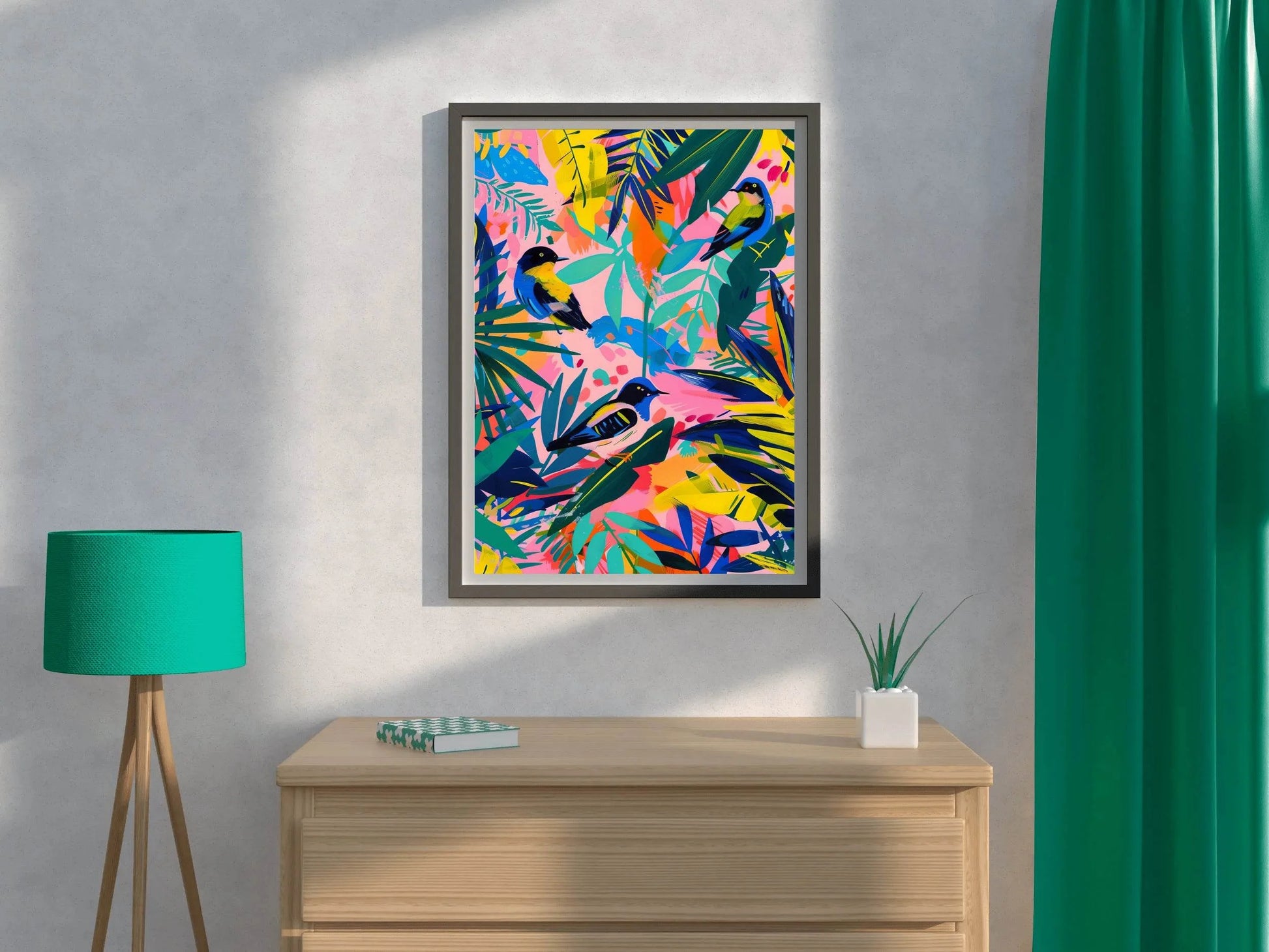 Tropical Vibrant Aviary Wall Art - beink online art store