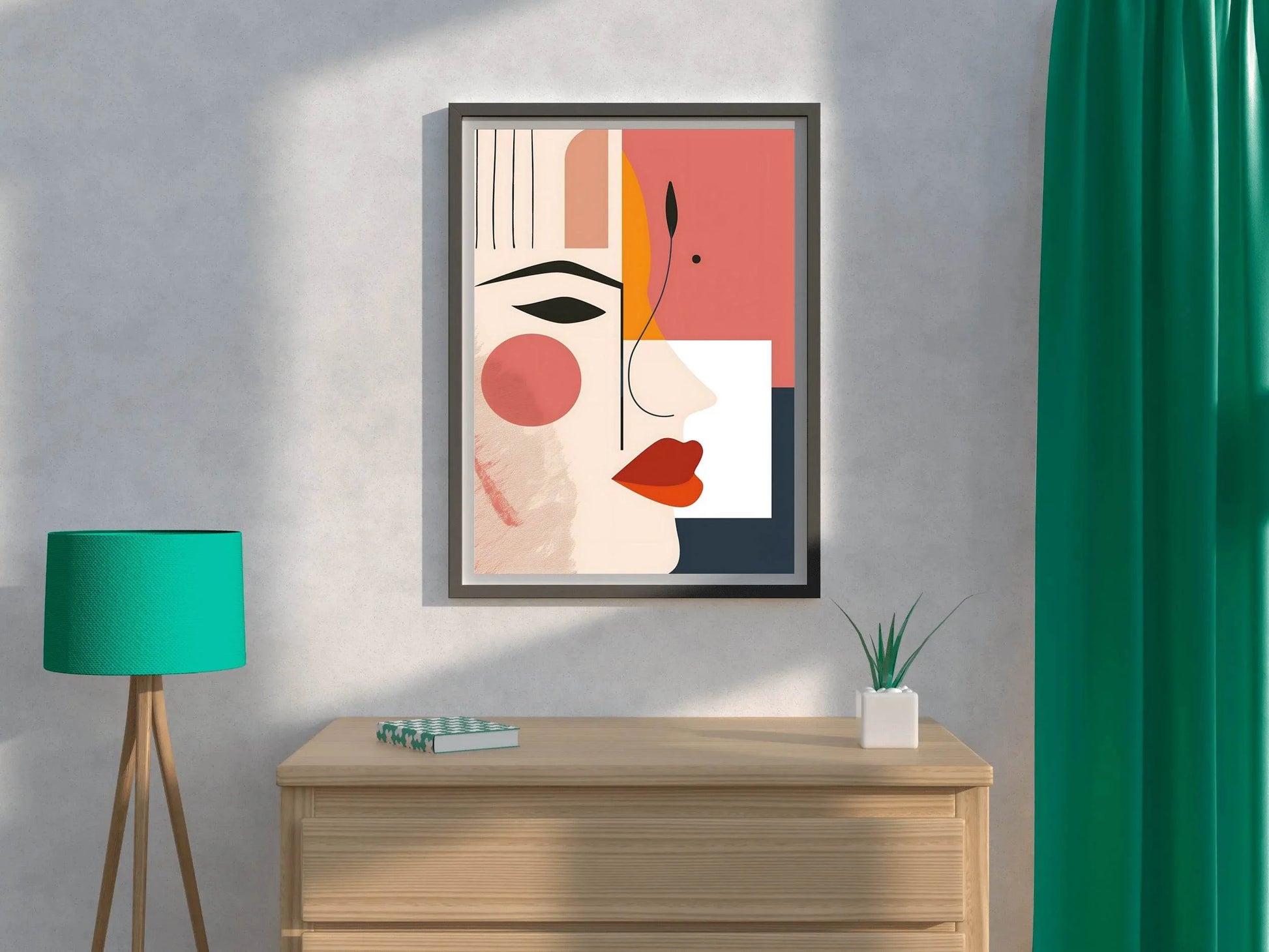 Creative Girl Face Abstract Wall Art - beink online art store