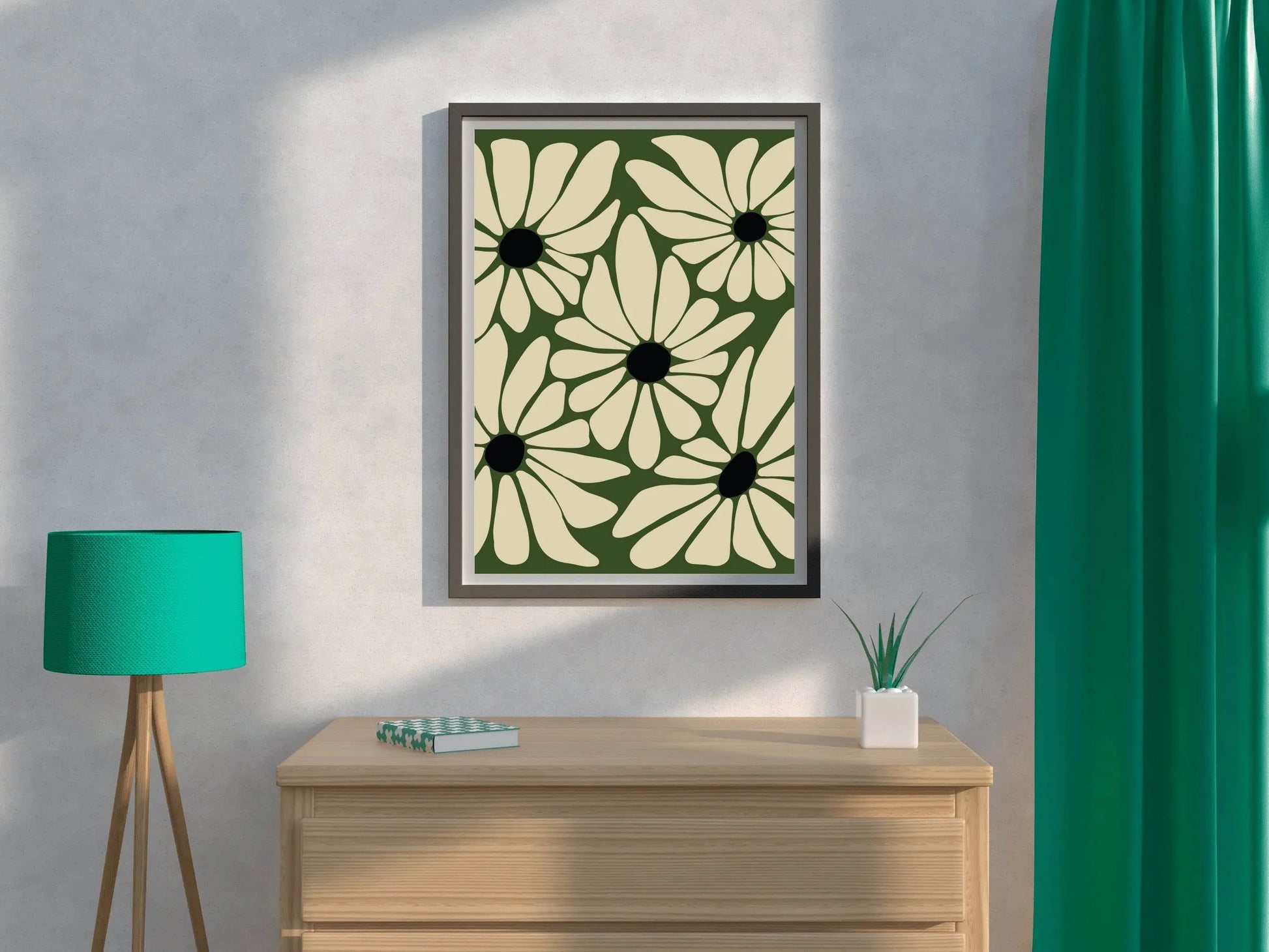 Abstract Floral Art Stylized Daisies ArtWork - beink online art store