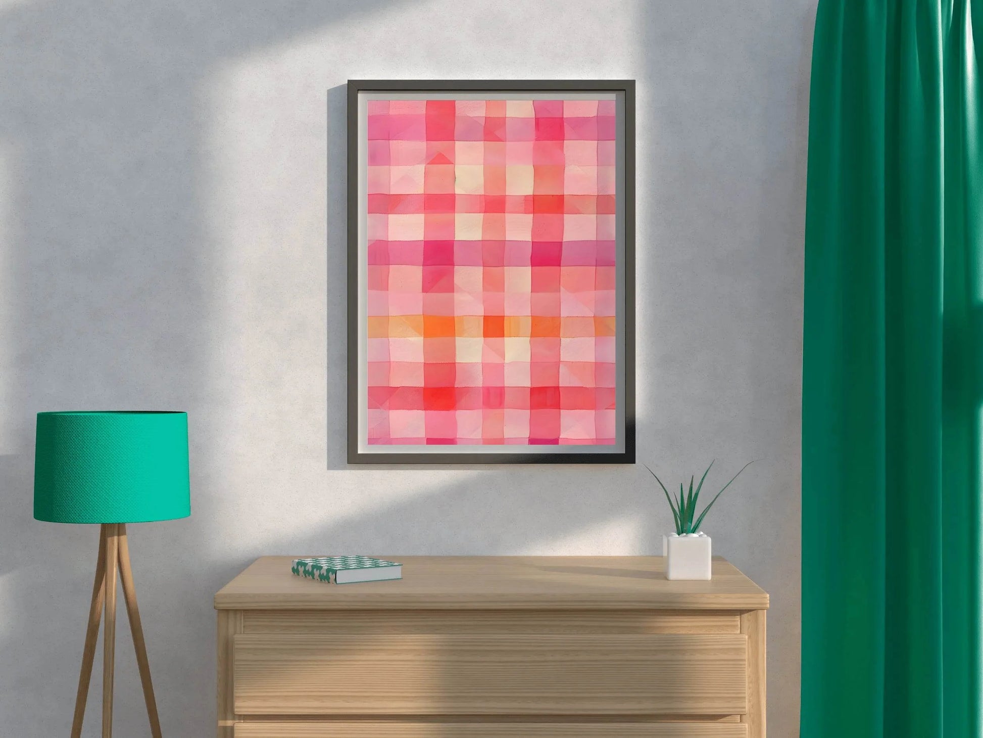 Pink Square Grid Digital Art - beink online art store