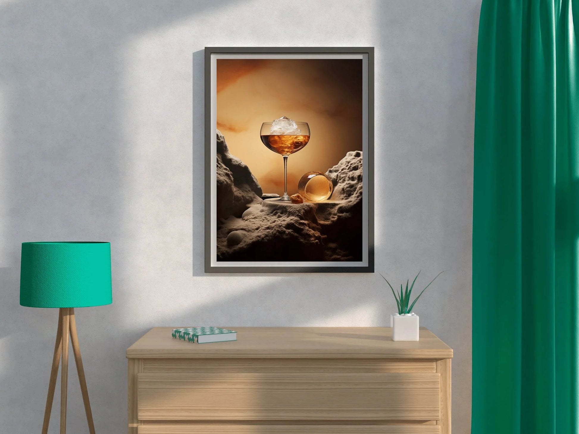 Splash Whiskey On Ice Wall Art - beink online art store