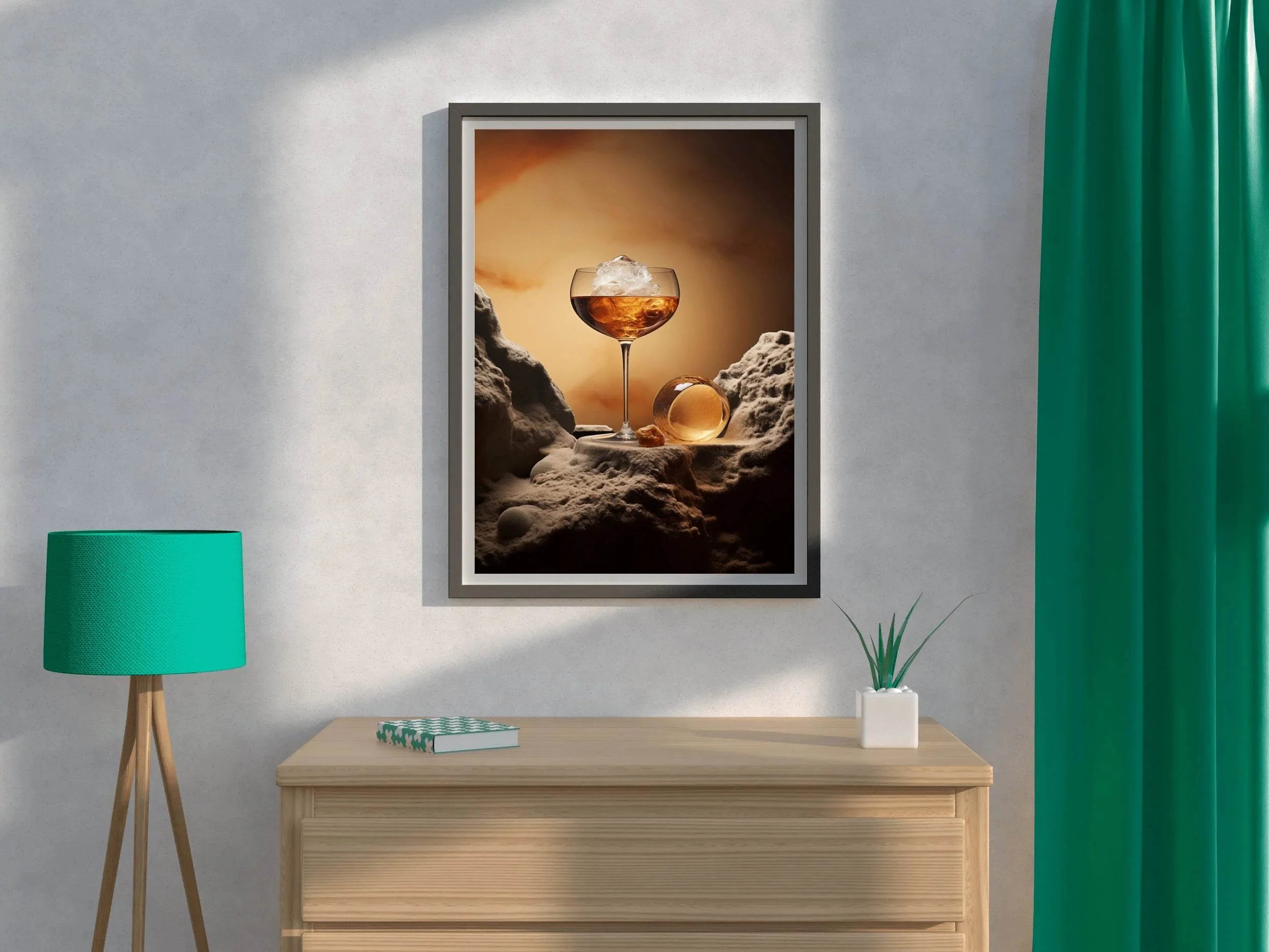 Splash Whiskey On Ice Wall Art - beink online art store