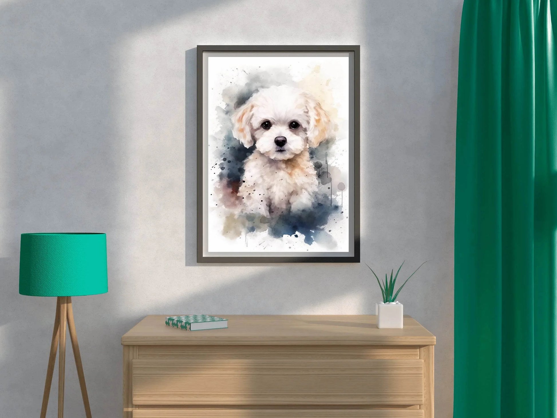 Watercolor Painting of Bichon Frise - beink online art store