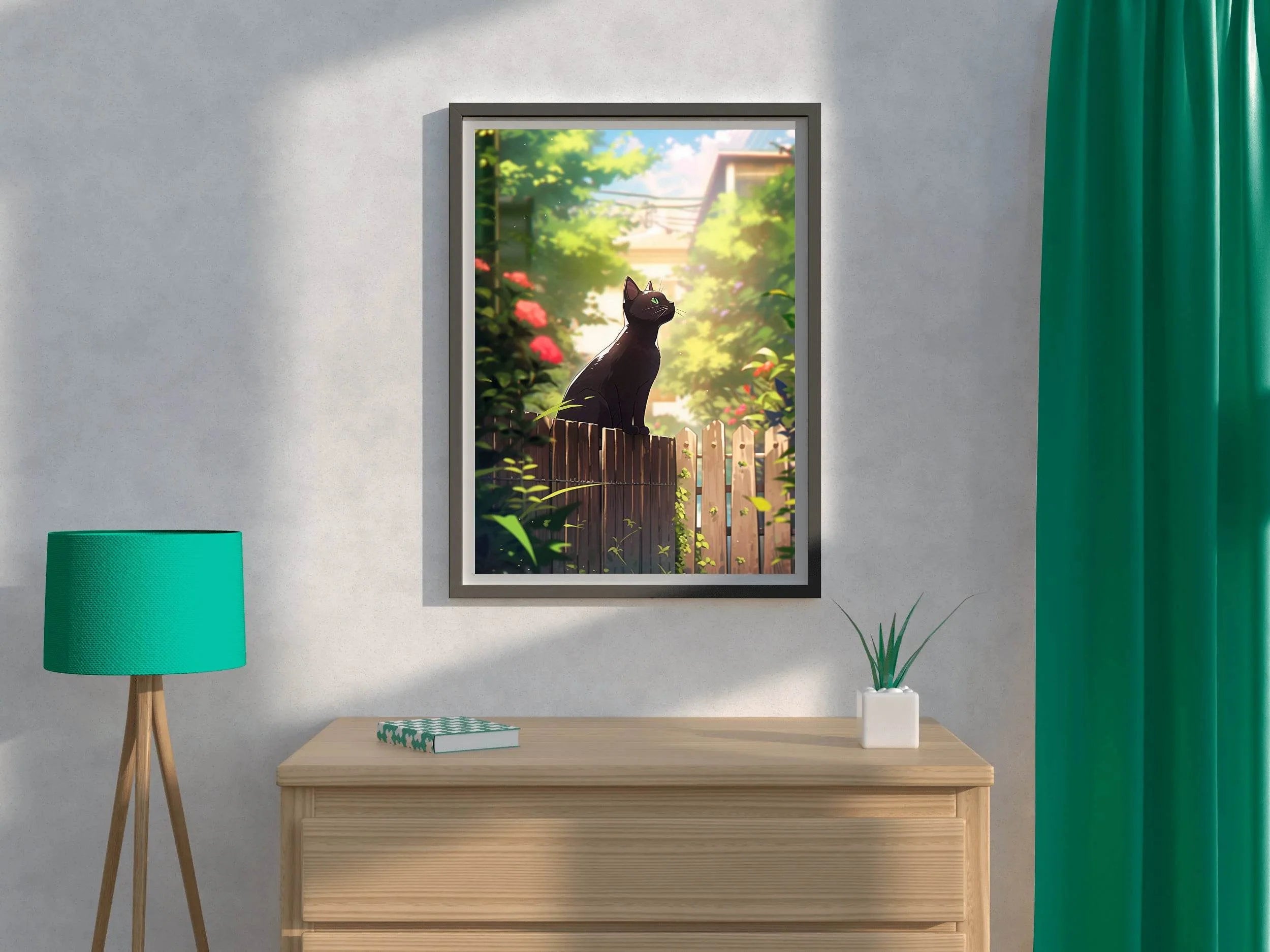 Beautiful Anime Cat Wall Art - beink online art store