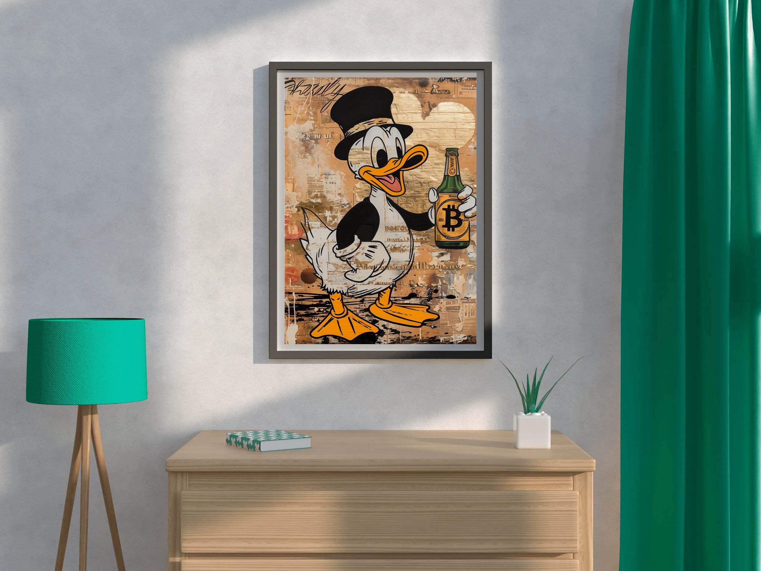 Donald Duck Holding Bottle Wall Art - beink online art store