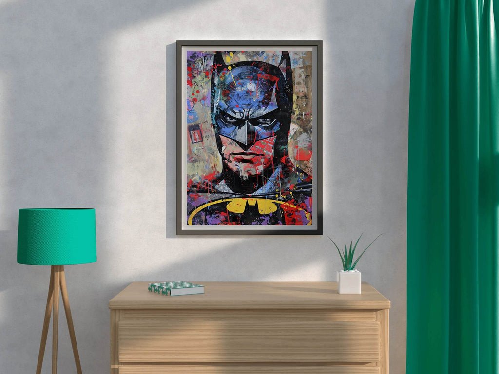 Watercolor Painting of Batman Face Wall Art - beink online art store