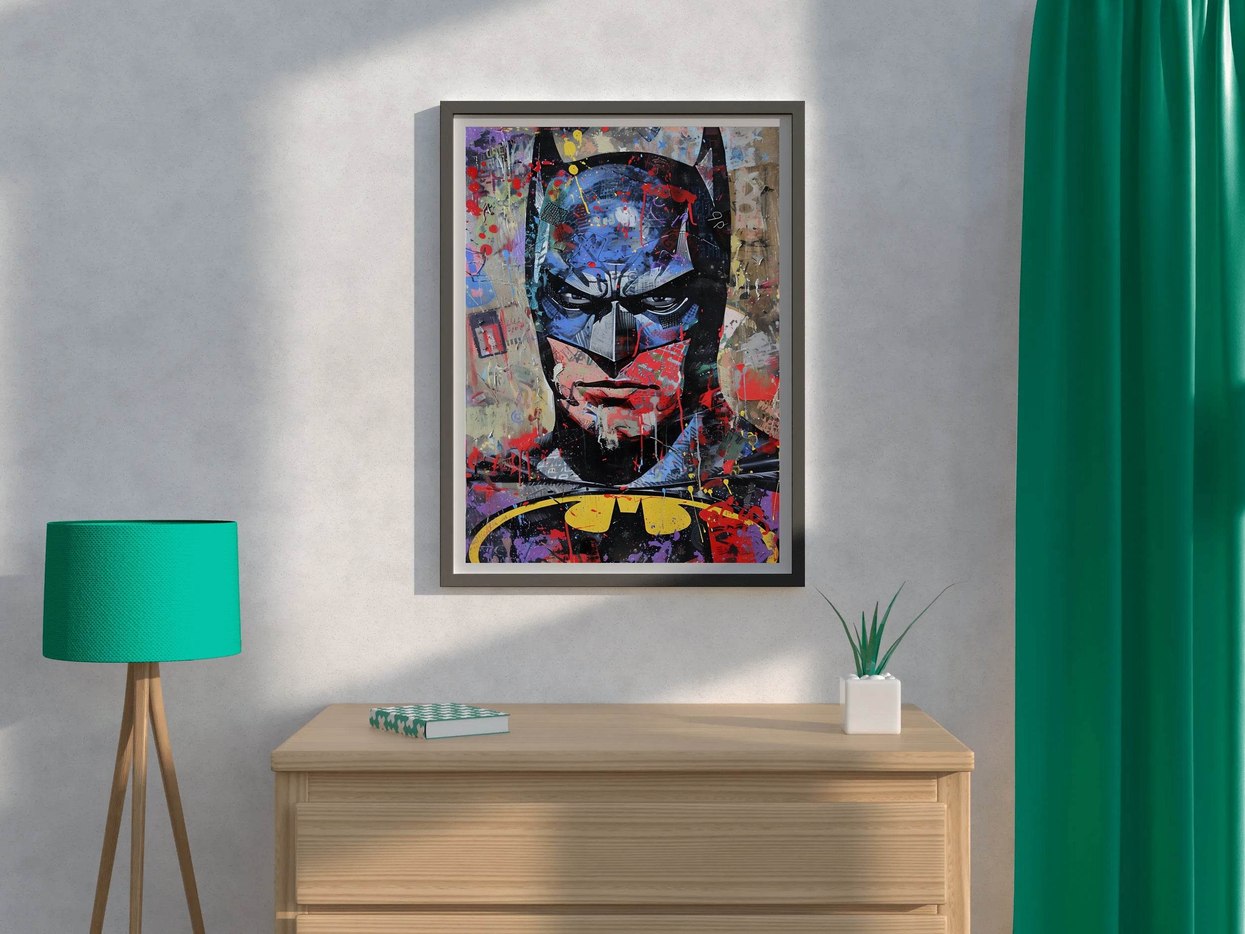Watercolor Painting of Batman Face Wall Art - beink online art store