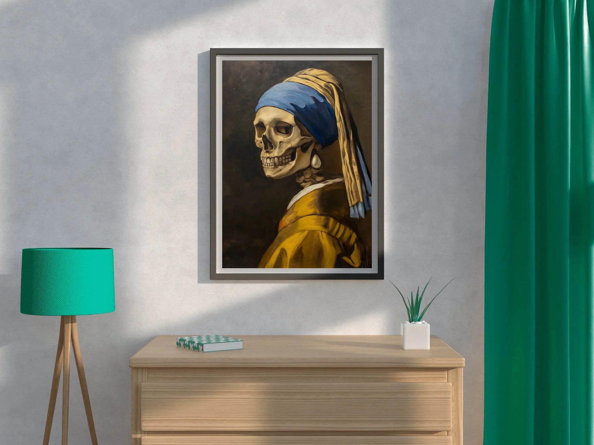 Painting of Vanitas Wearing Pearl - beink online art store